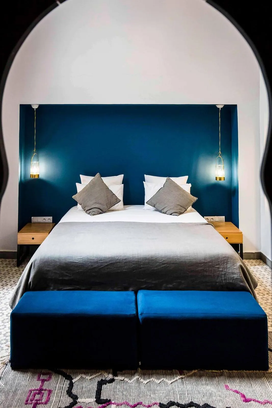 Bed in Riad Le Rihani