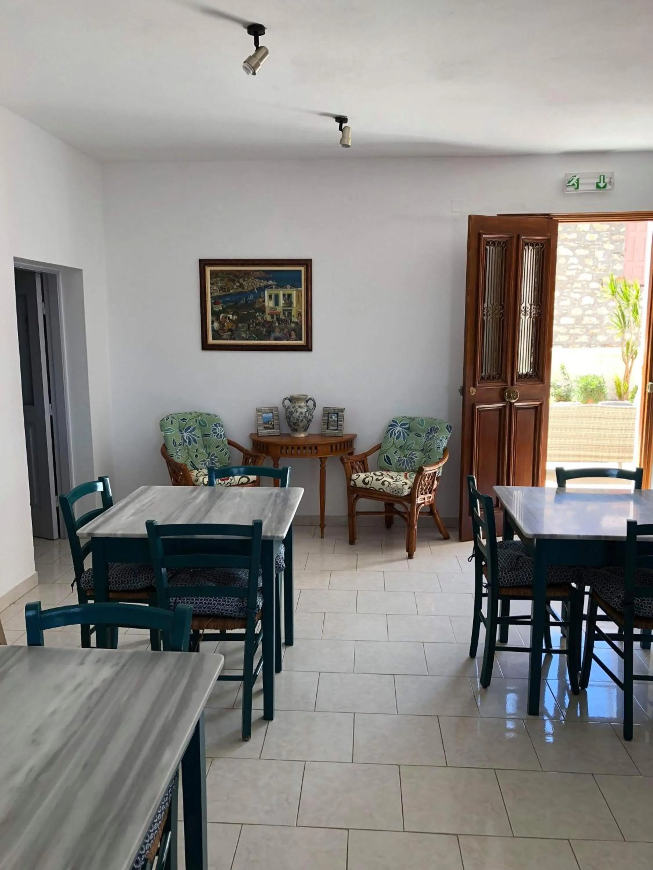 Dining area in Hotel Fiona Symi