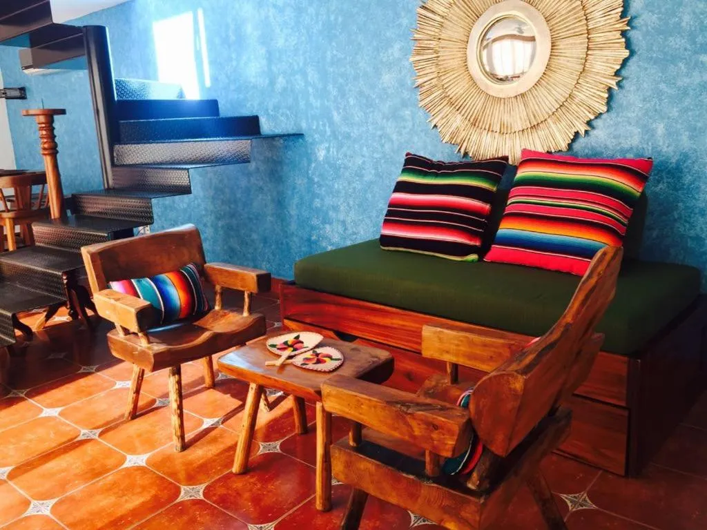 Living room in Casa Lotería -Pueblito Sayulita- Colorful, Family and Relax Experience with Private Parking and Pool