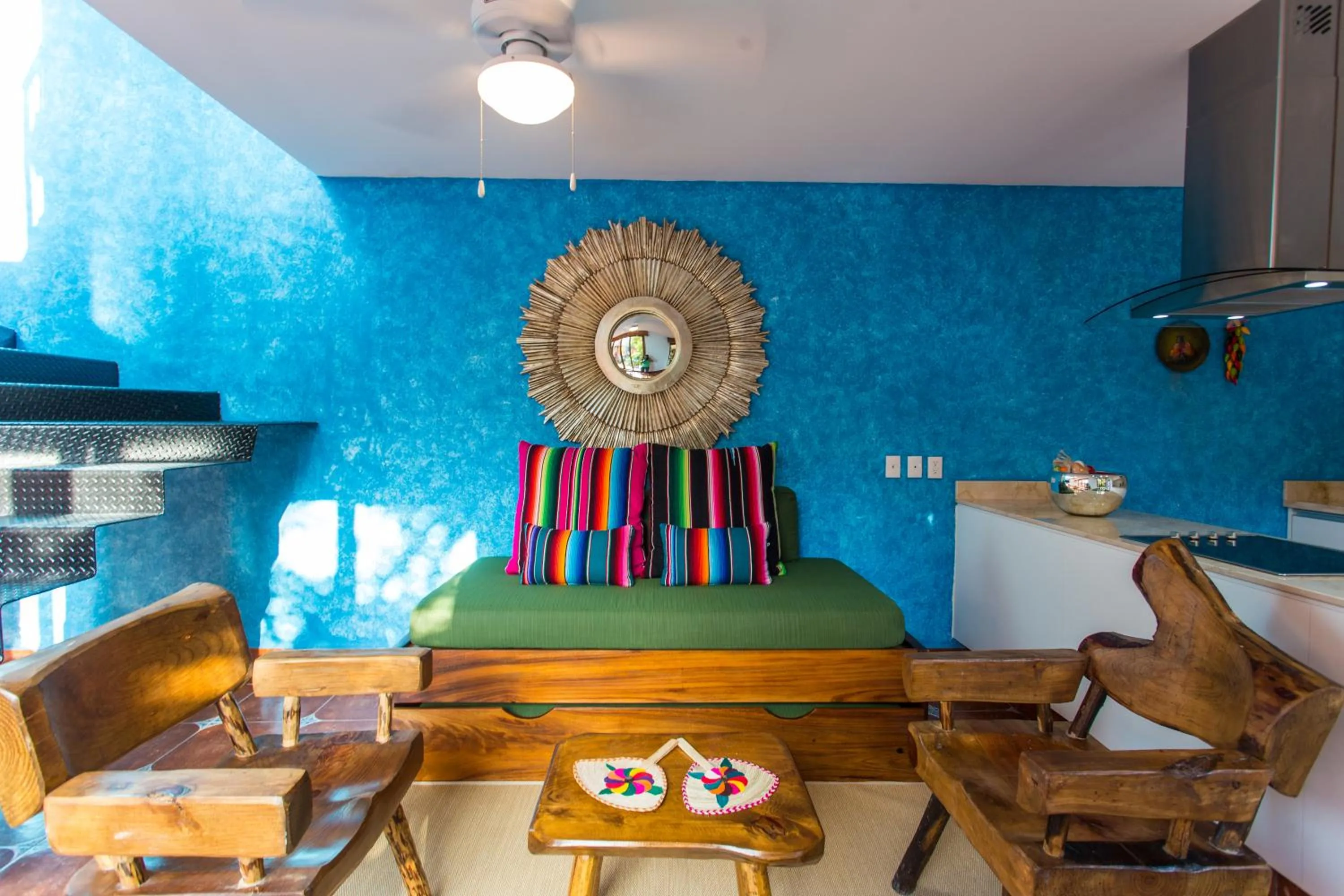 Living room in Casa Lotería -Pueblito Sayulita- Colorful, Family and Relax Experience with Private Parking and Pool