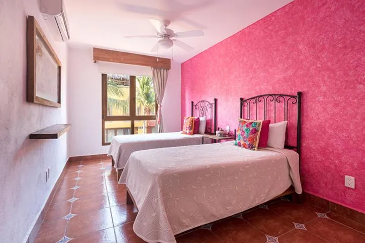 Bed in Casa Lotería -Pueblito Sayulita- Colorful, Family and Relax Experience with Private Parking and Pool