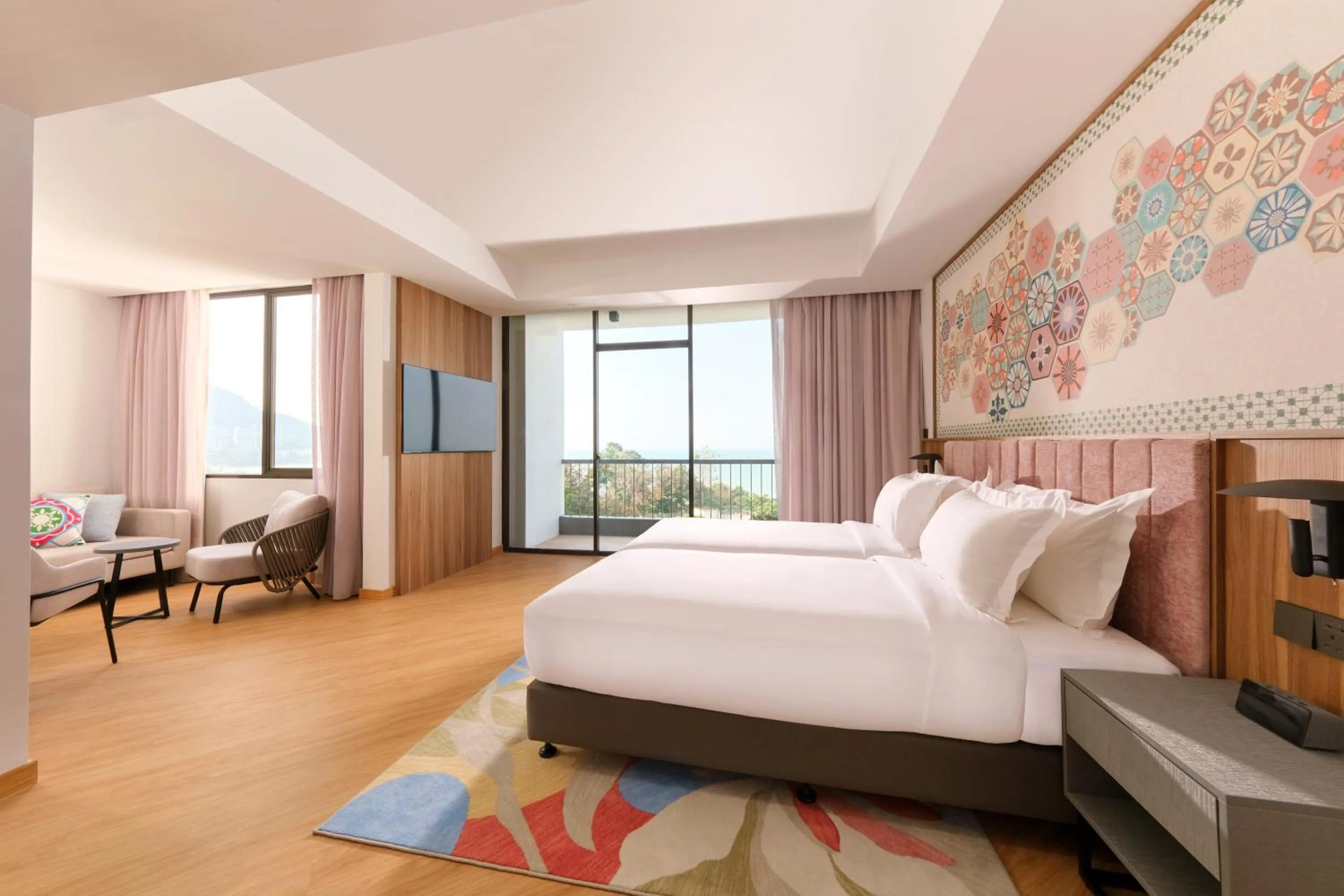 Living room, Bed in M Social Resort Penang