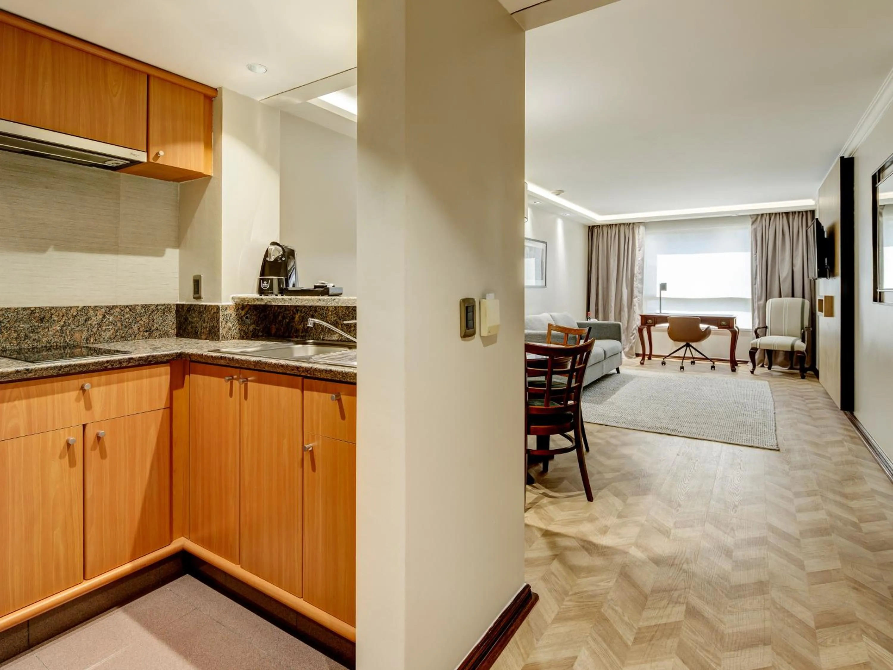 Seating area in Plaza El Bosque Ebro