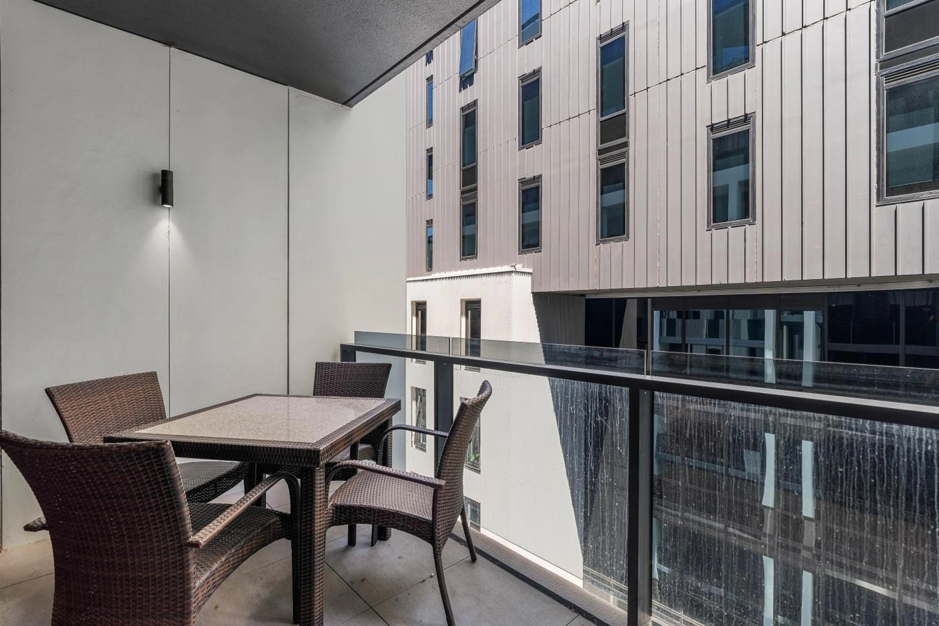 Balcony/Terrace in The Eminence Apartments by CLLIX