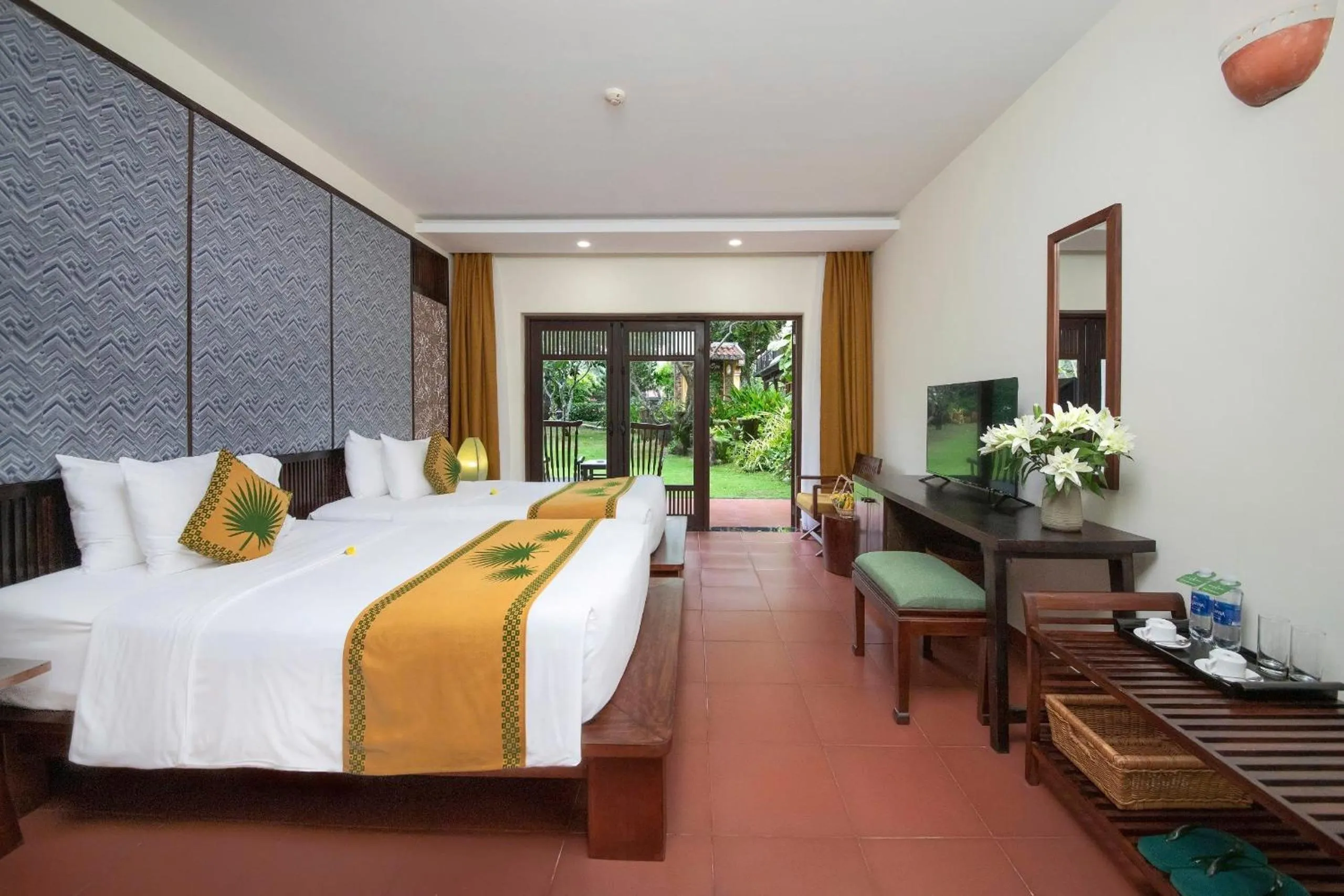 View (from property/room), Bed in Palm Garden Beach Resort & Spa