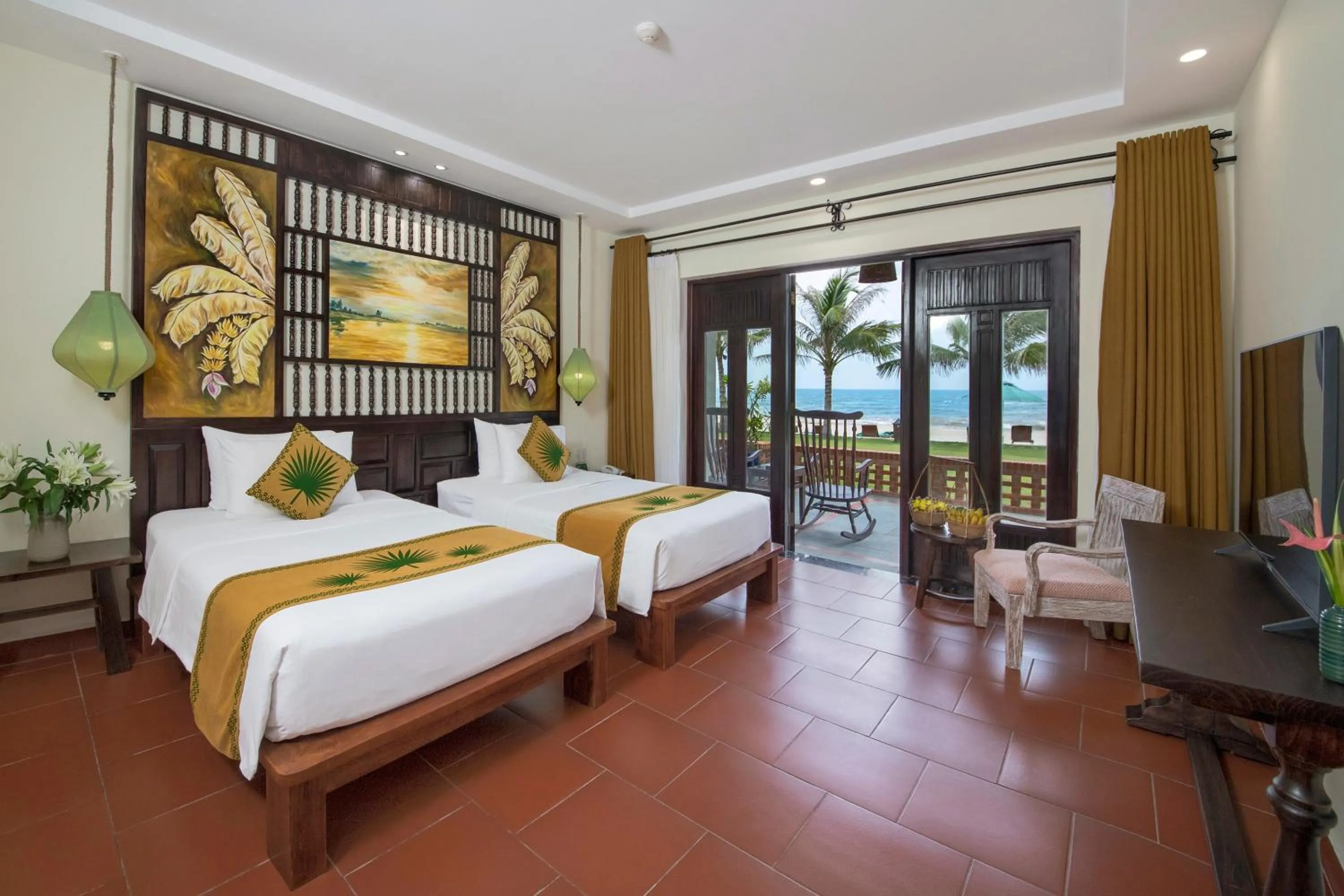 View (from property/room), Bed in Palm Garden Beach Resort & Spa