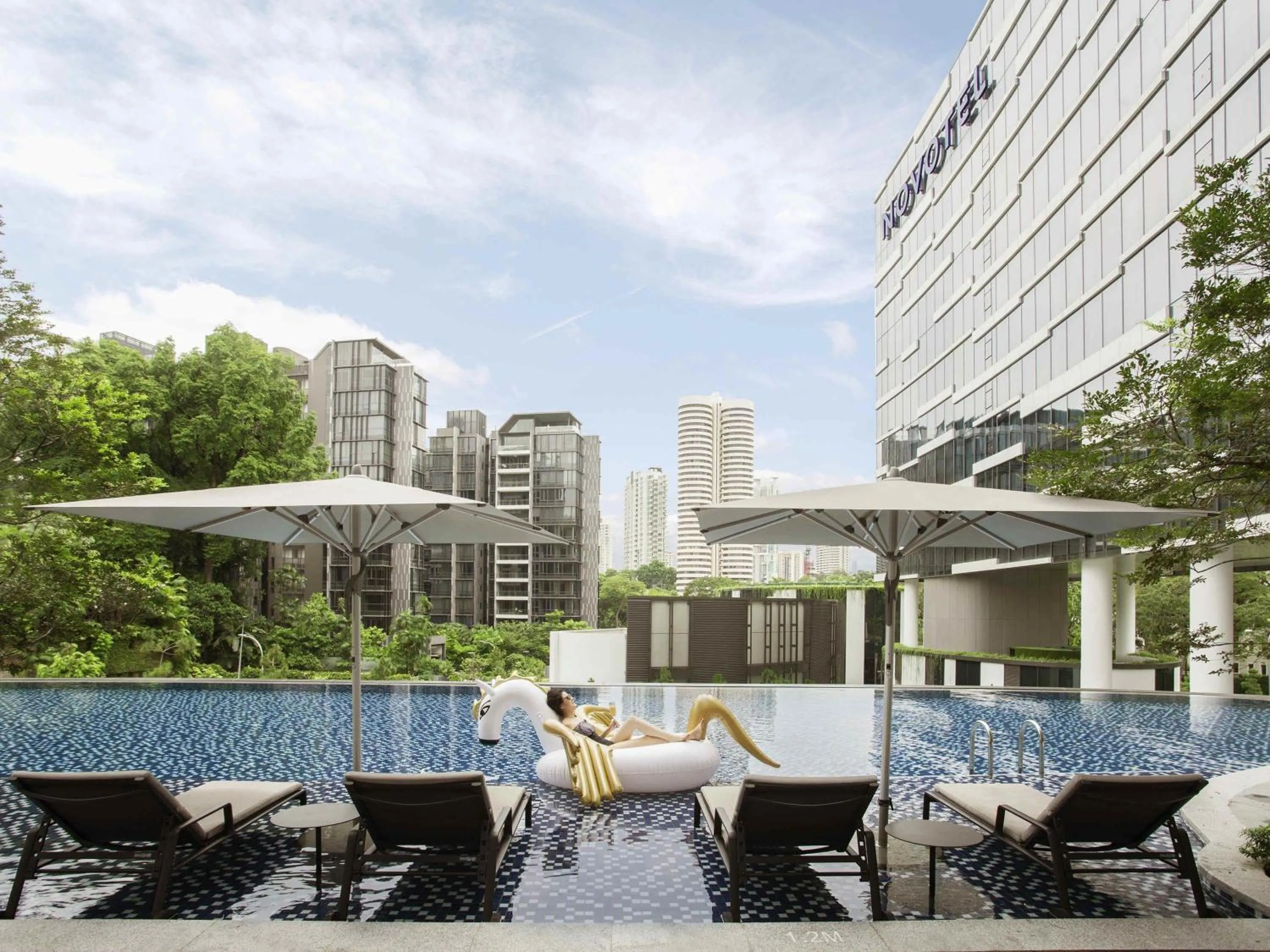 Pool view in Novotel Singapore On Stevens