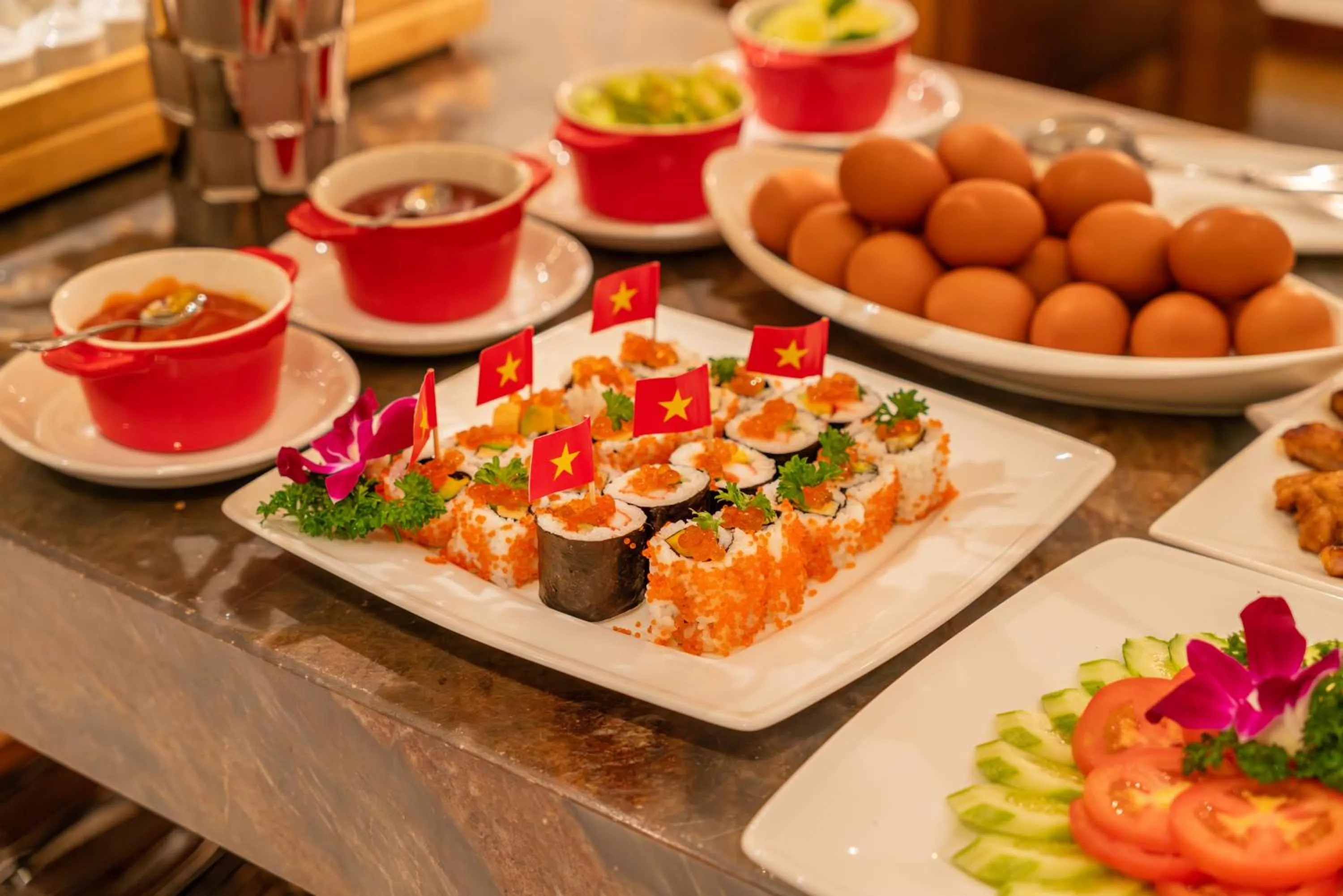 Buffet breakfast in A&EM Art Hotel