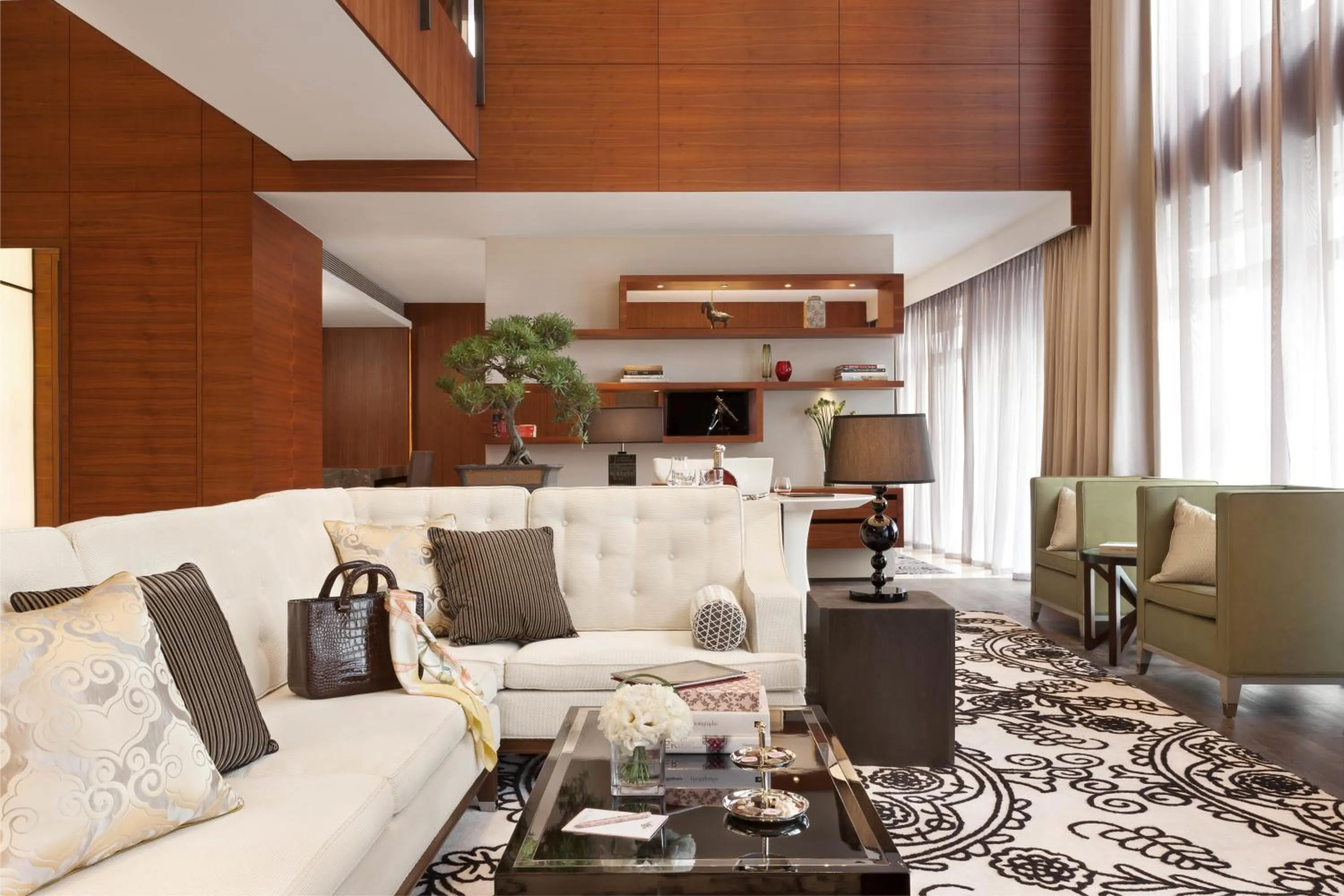 Living room in The Langham, Shanghai, Xintiandi