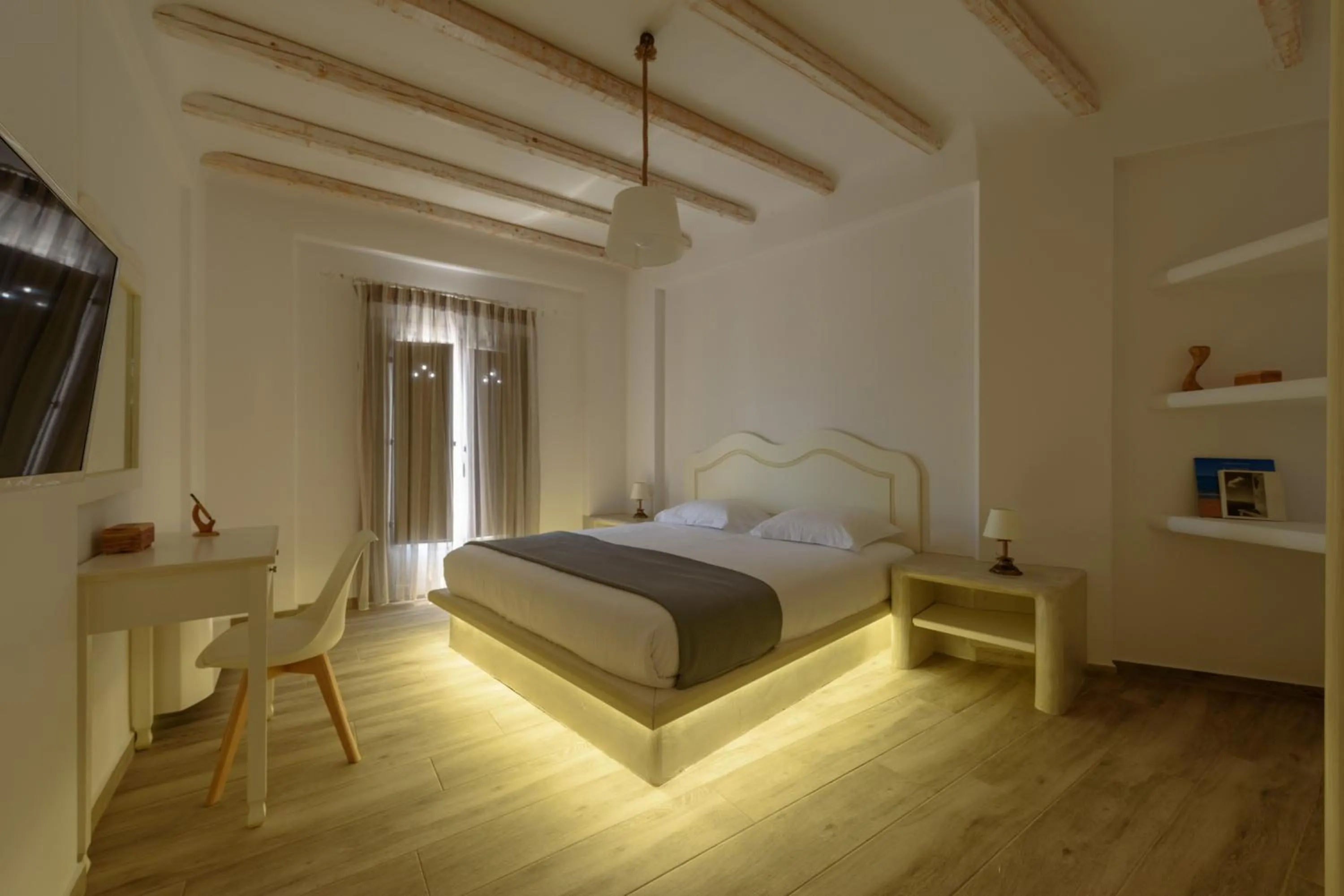 Bed in Ikies Santo Filoxenia Apartments