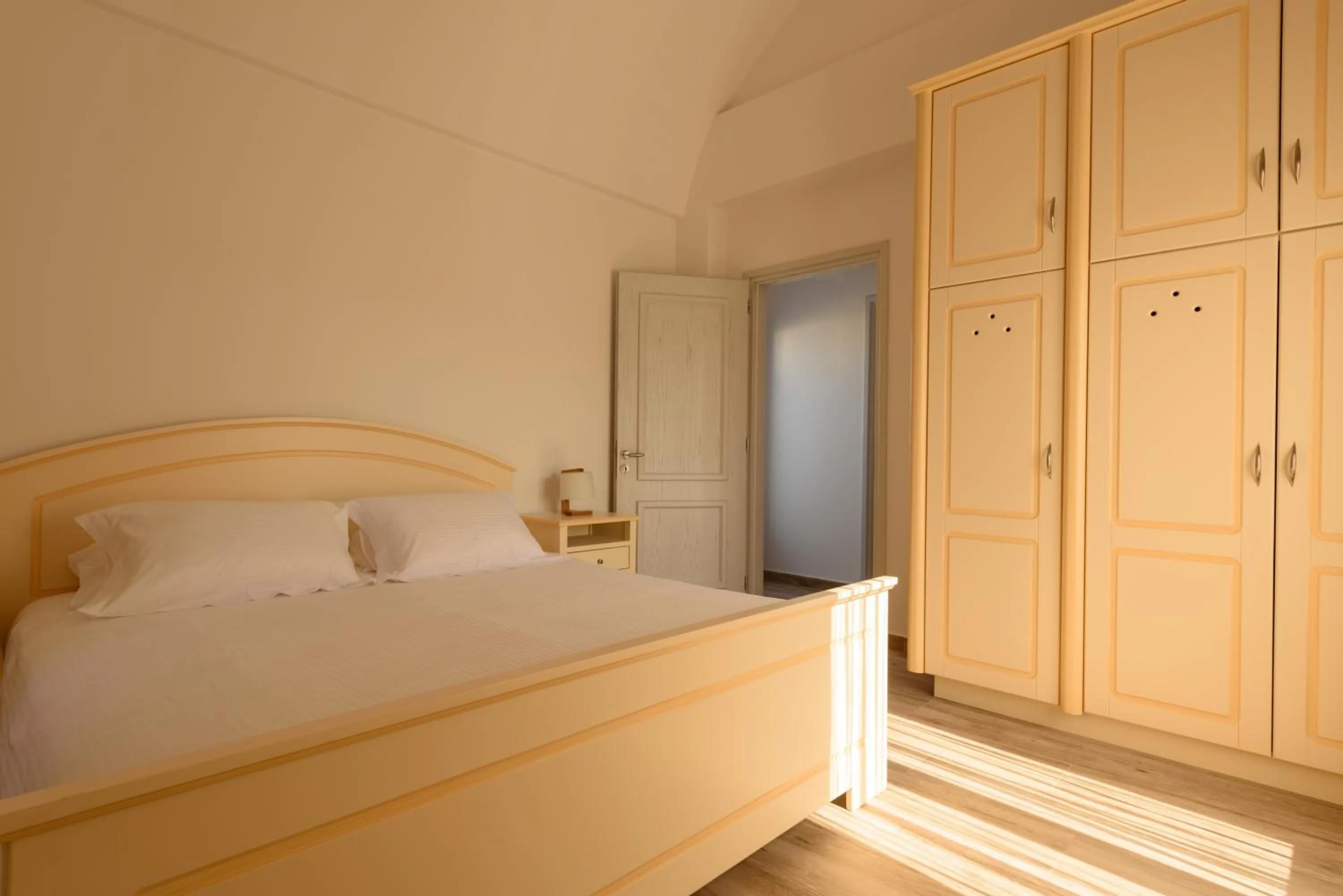 Bed in Ikies Santo Filoxenia Apartments