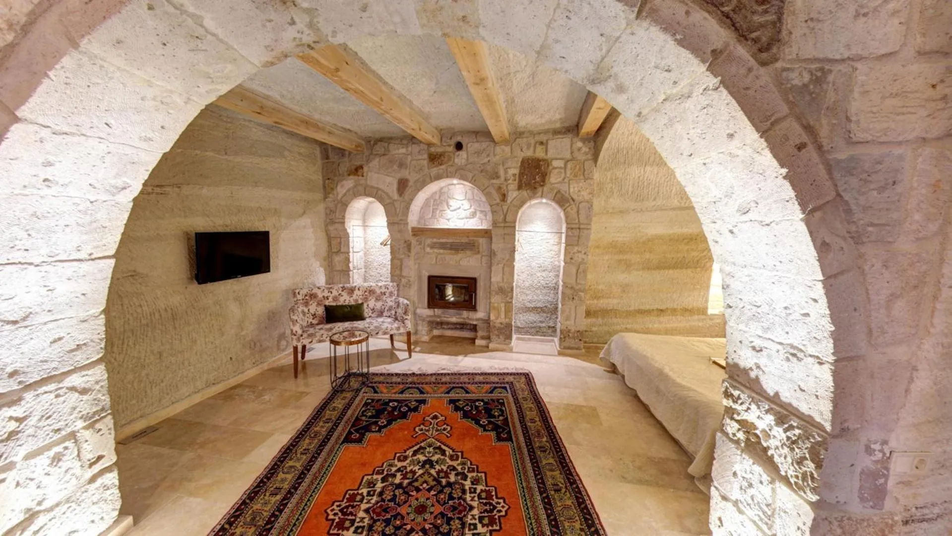 Seating area in Panoramic Cave Hotel