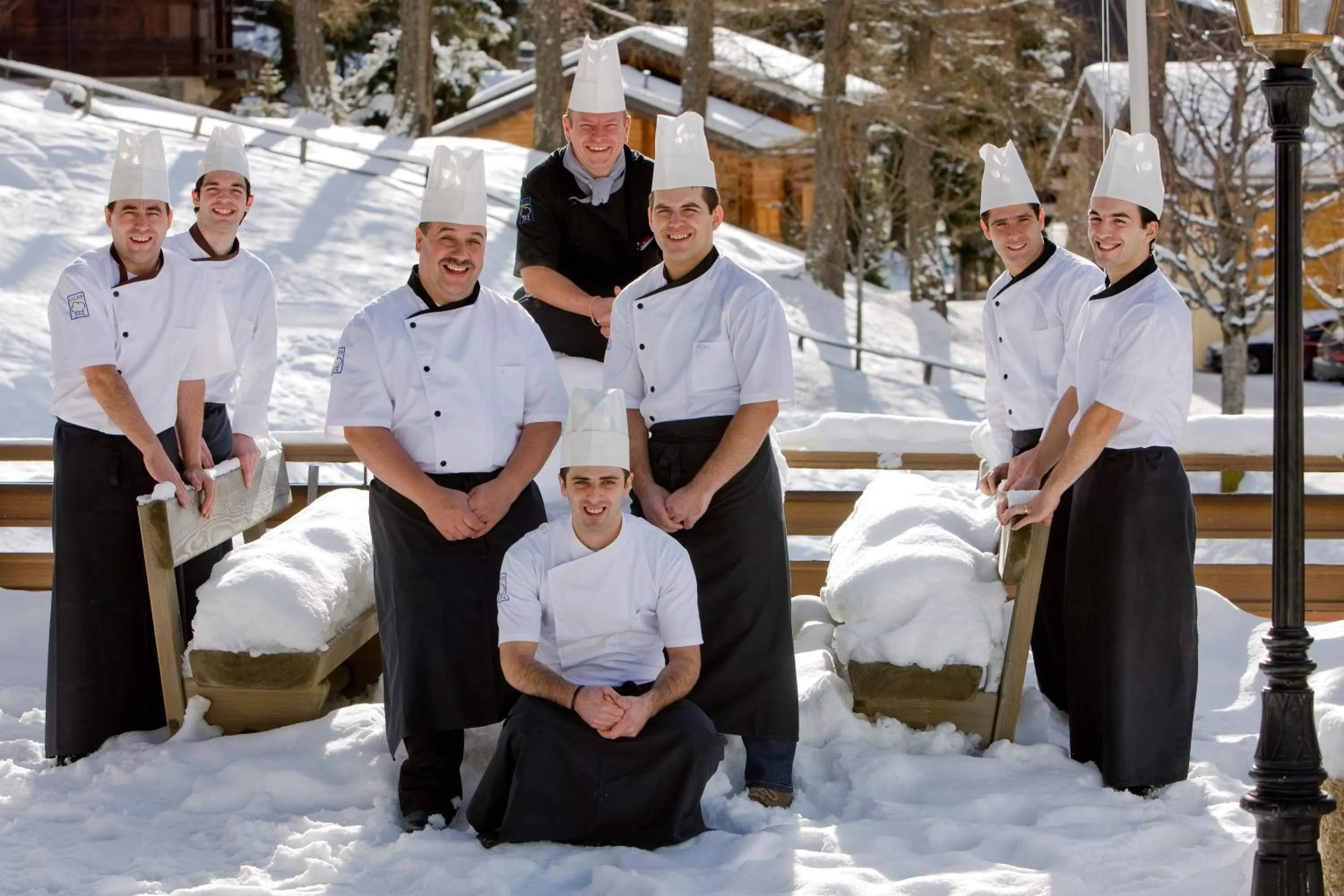 People in Hotel Restaurant Waldhaus