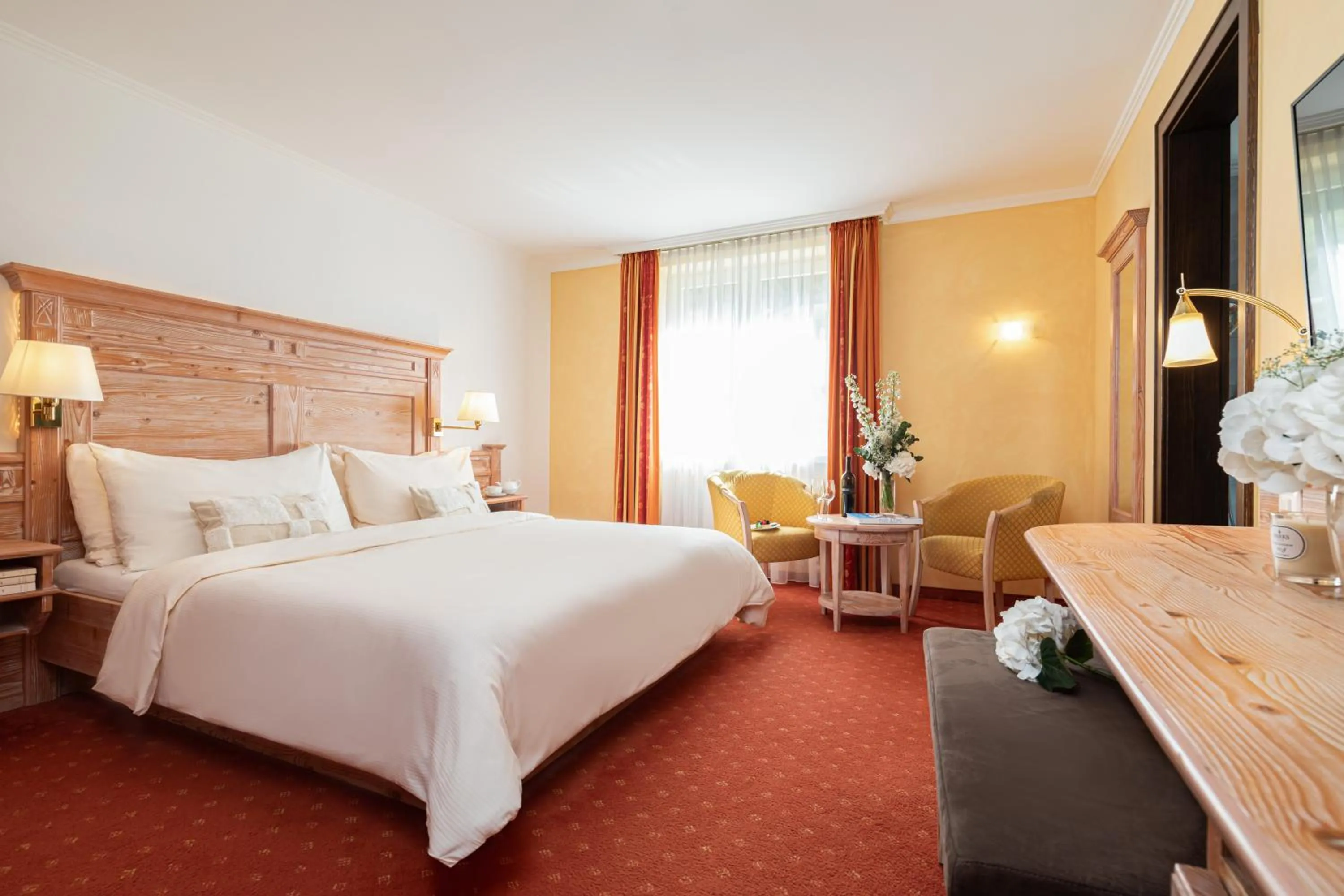 Bed in Hotel Restaurant Waldhaus