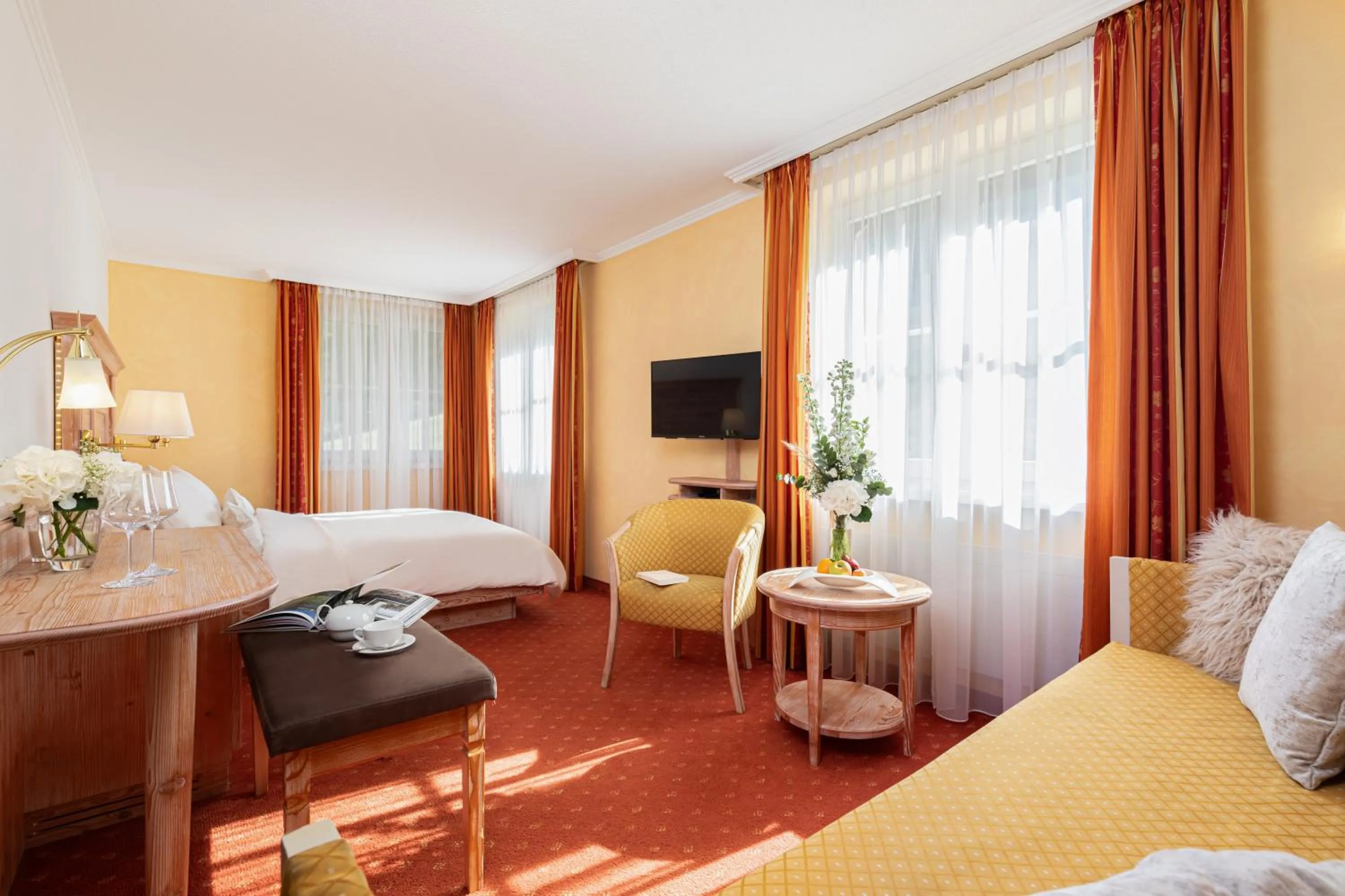 Bed in Hotel Restaurant Waldhaus