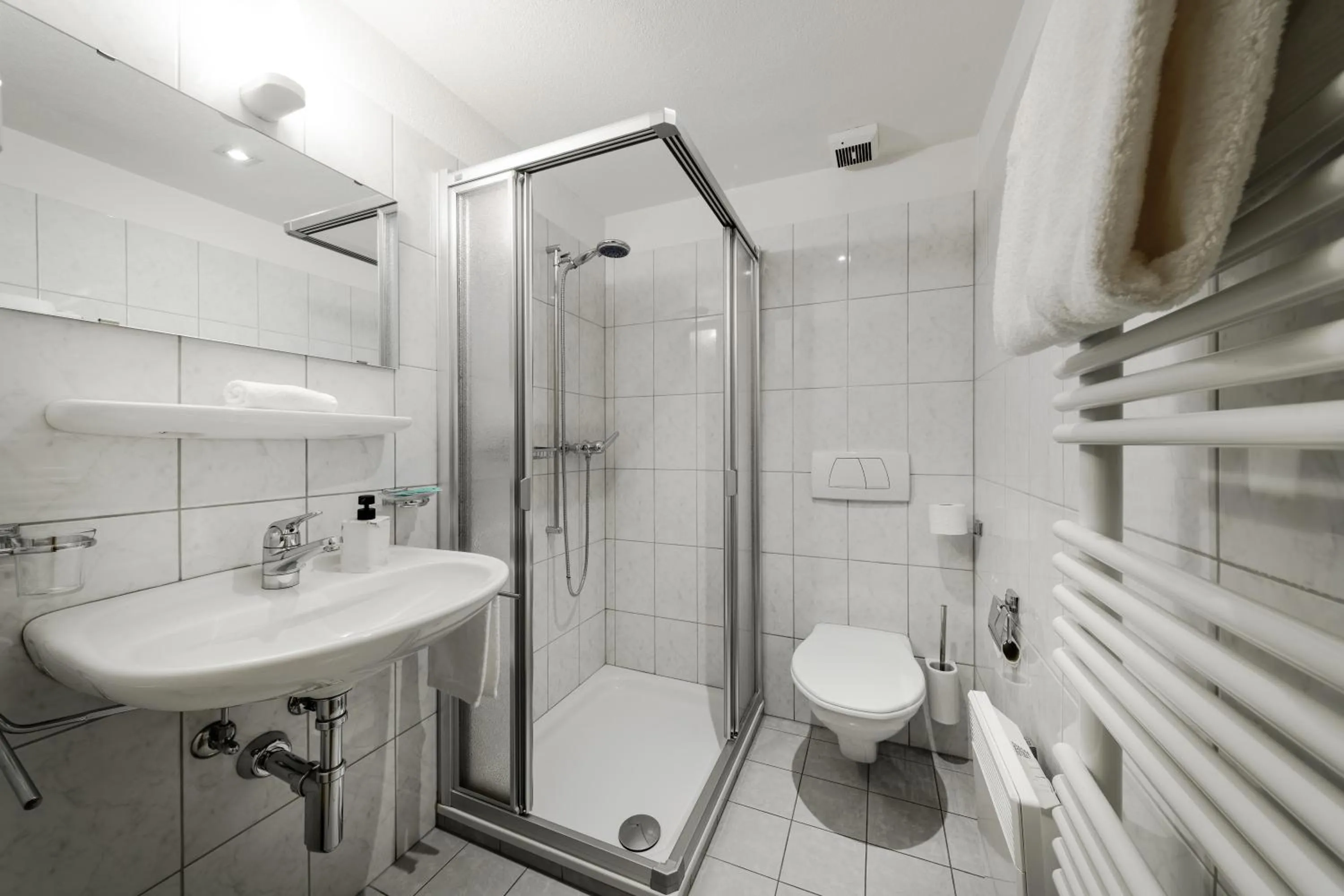 Shower in Poschiavo Suisse Hotel