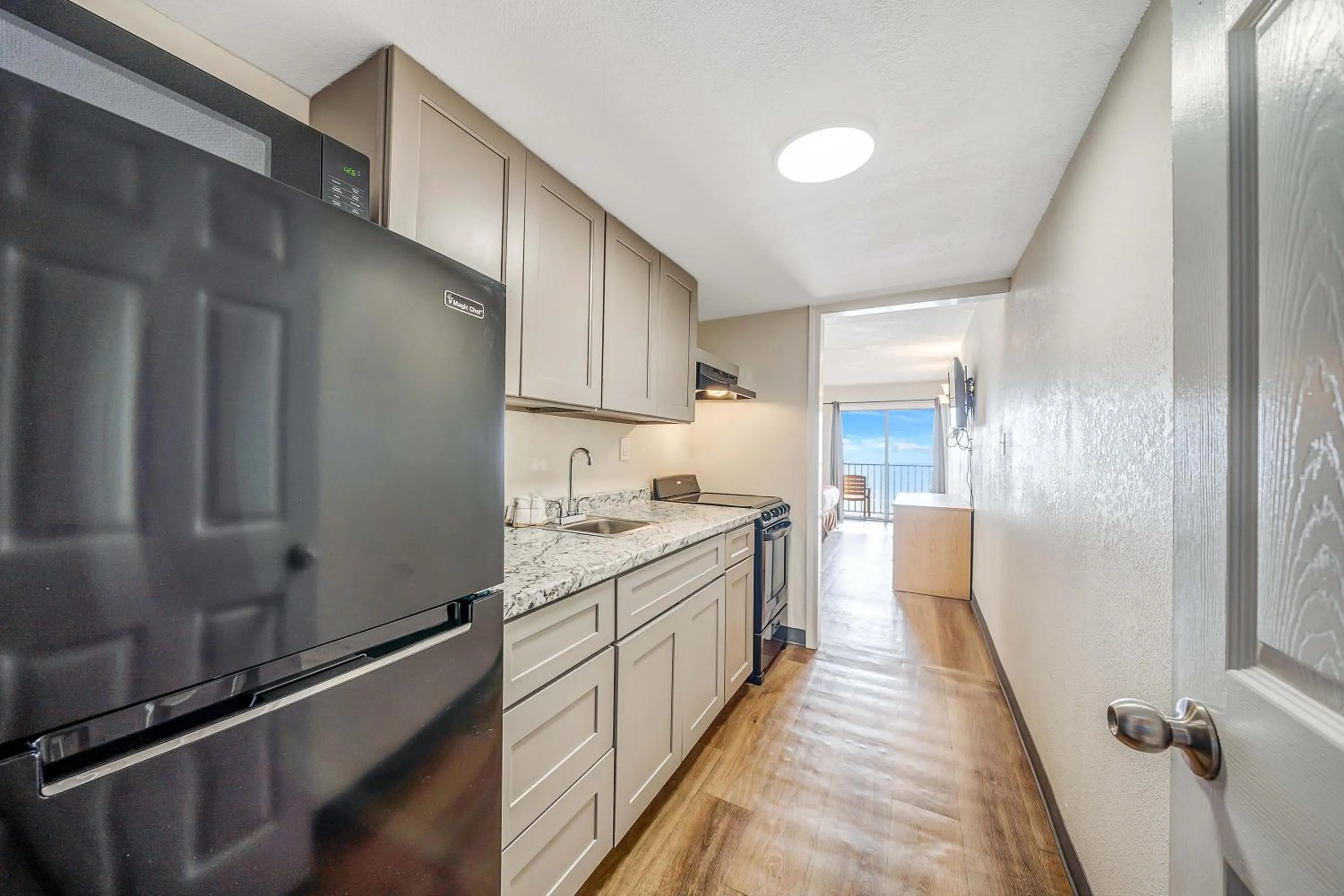 kitchen in Ramada by Wyndham Panama City Beach / Beachfront