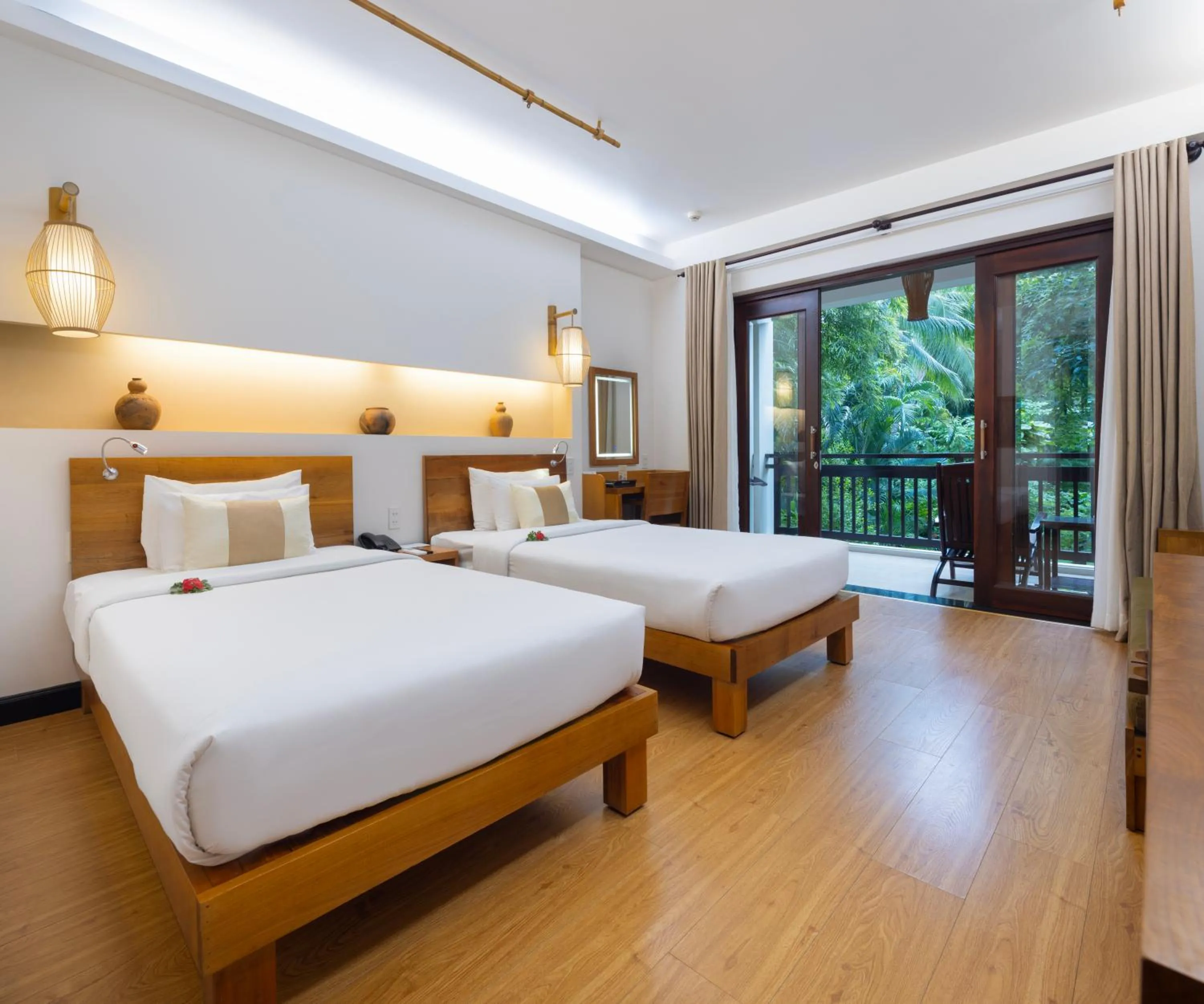 Bed in Bamboo Village Beach Resort & Spa