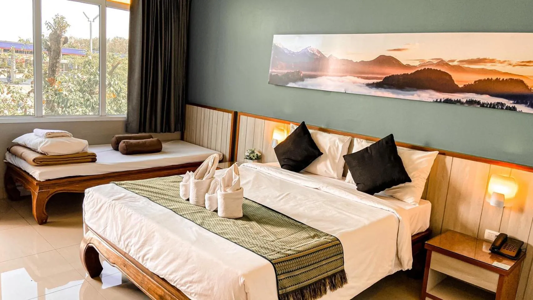 Bed in K2 Hotel at Thachang