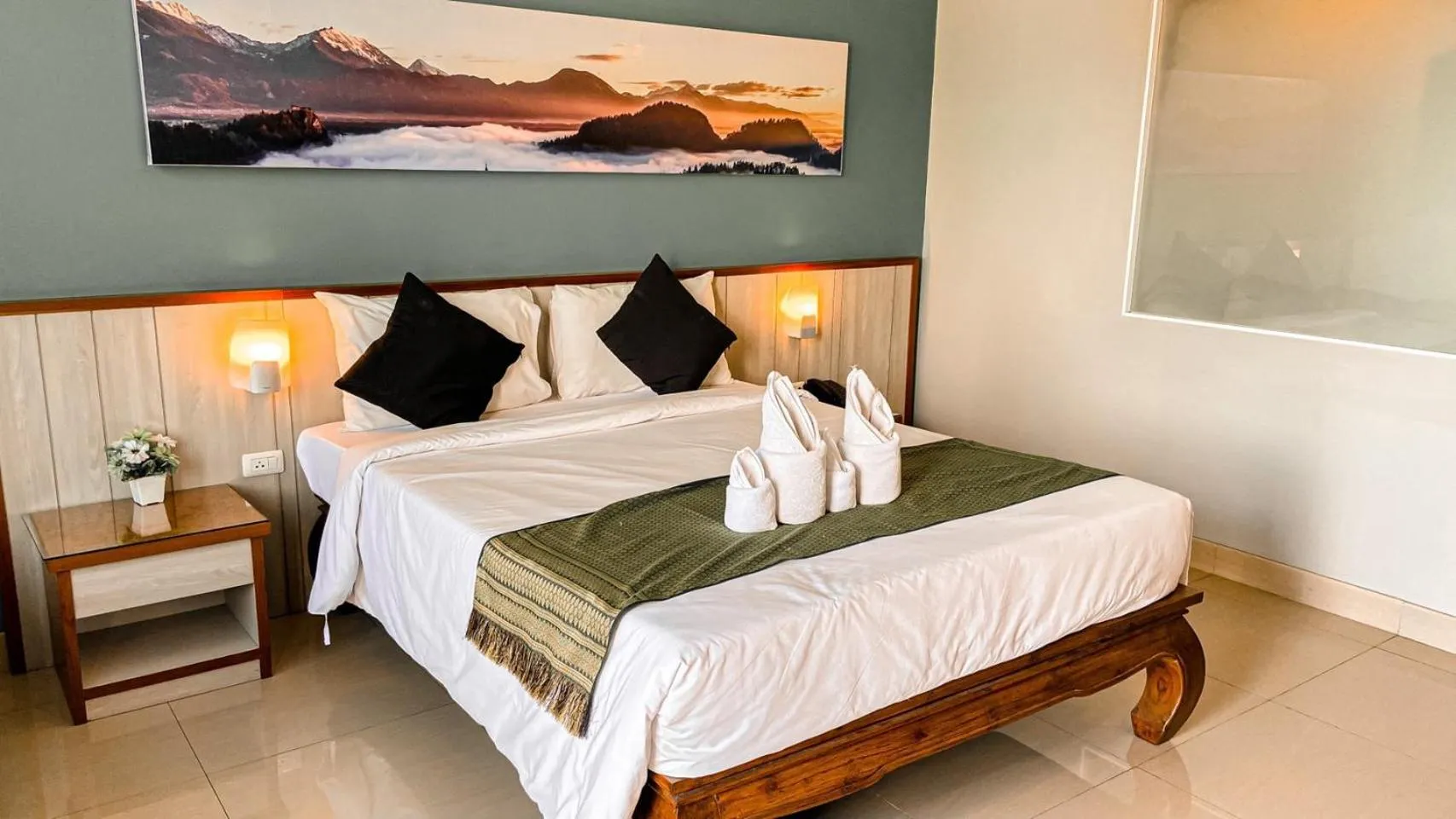 Bed in K2 Hotel at Thachang