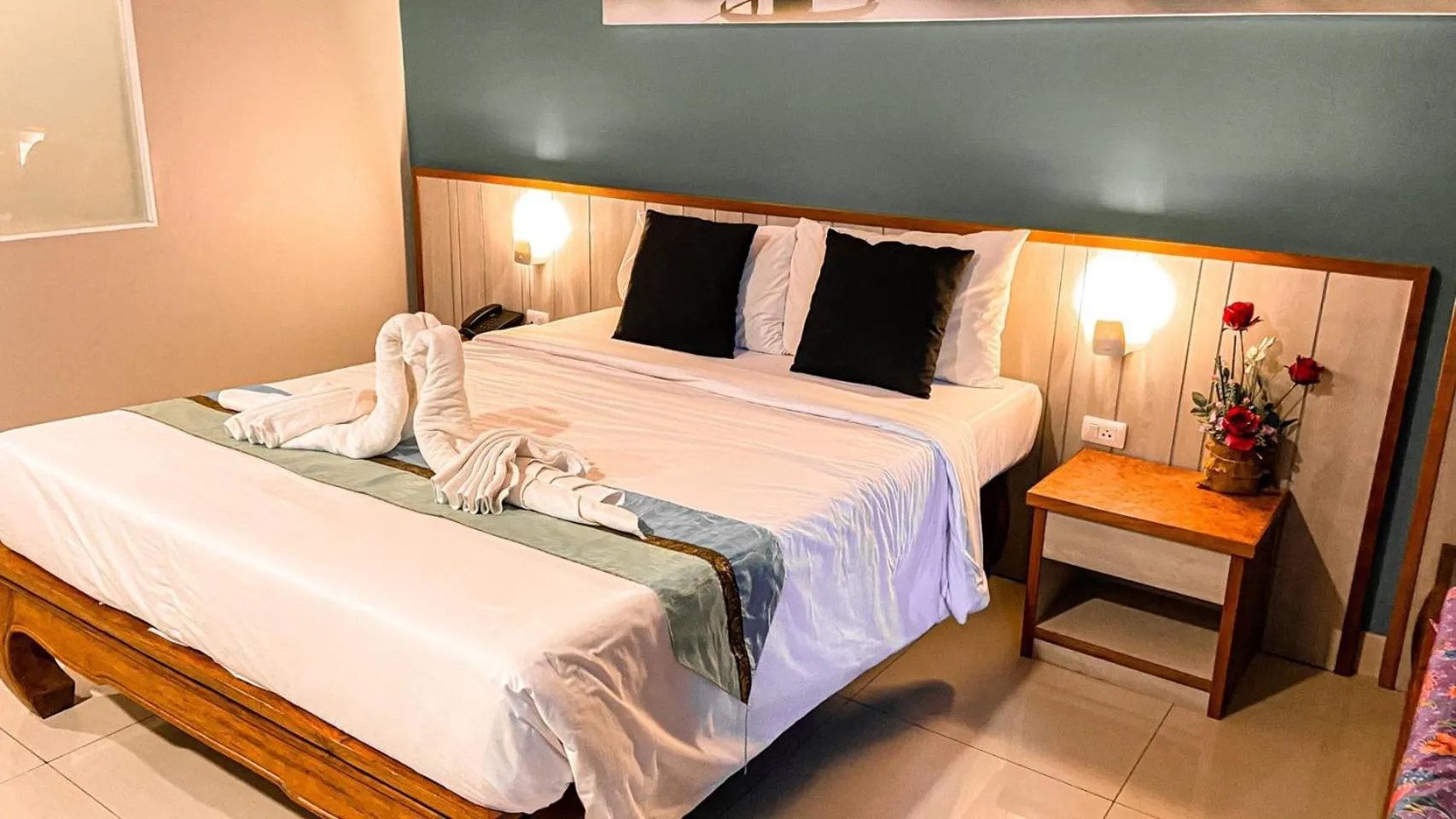 Bed in K2 Hotel at Thachang