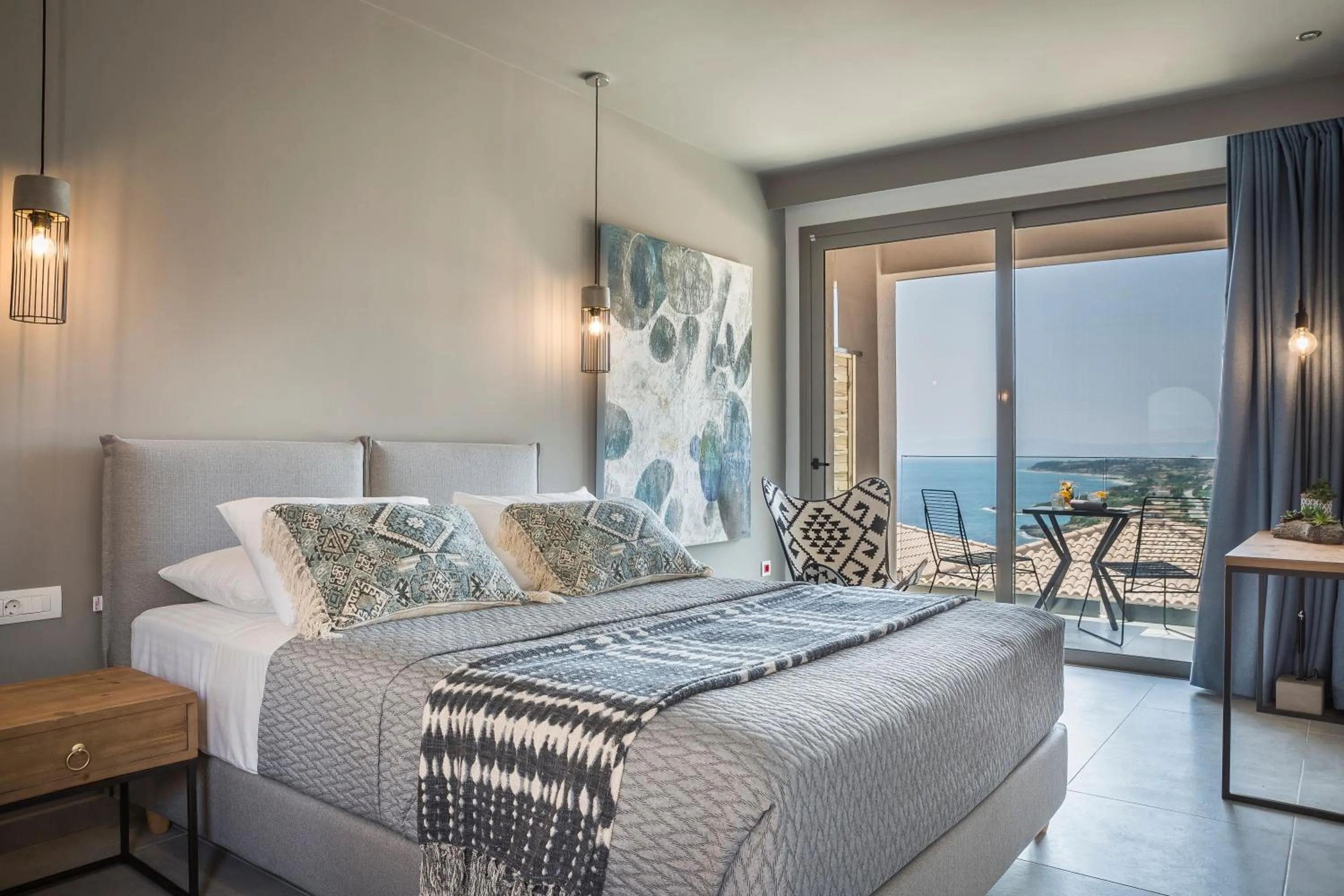 Bed in Asteris Hotel