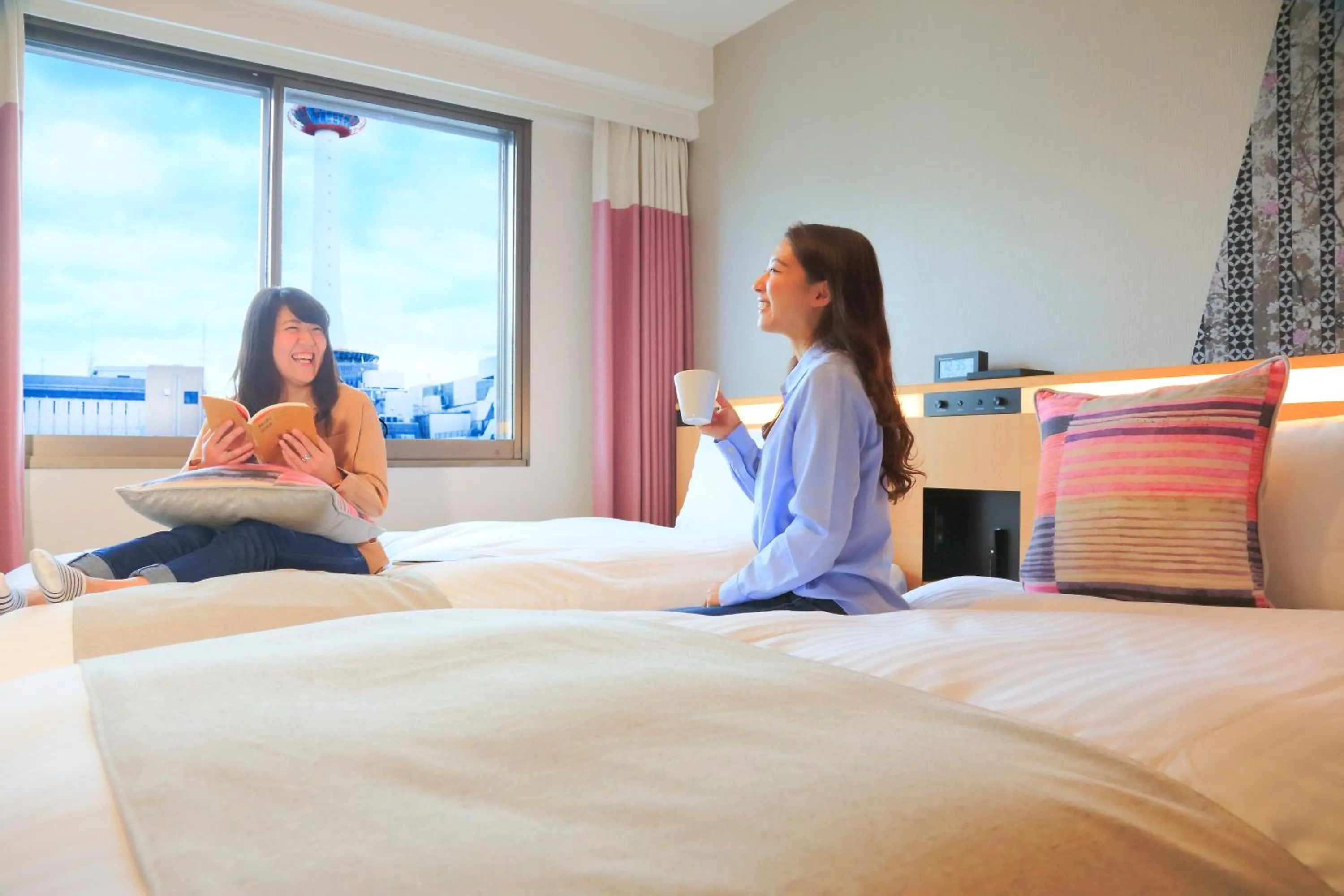 group of guests, Bed in Kyoto Tower Hotel Annex