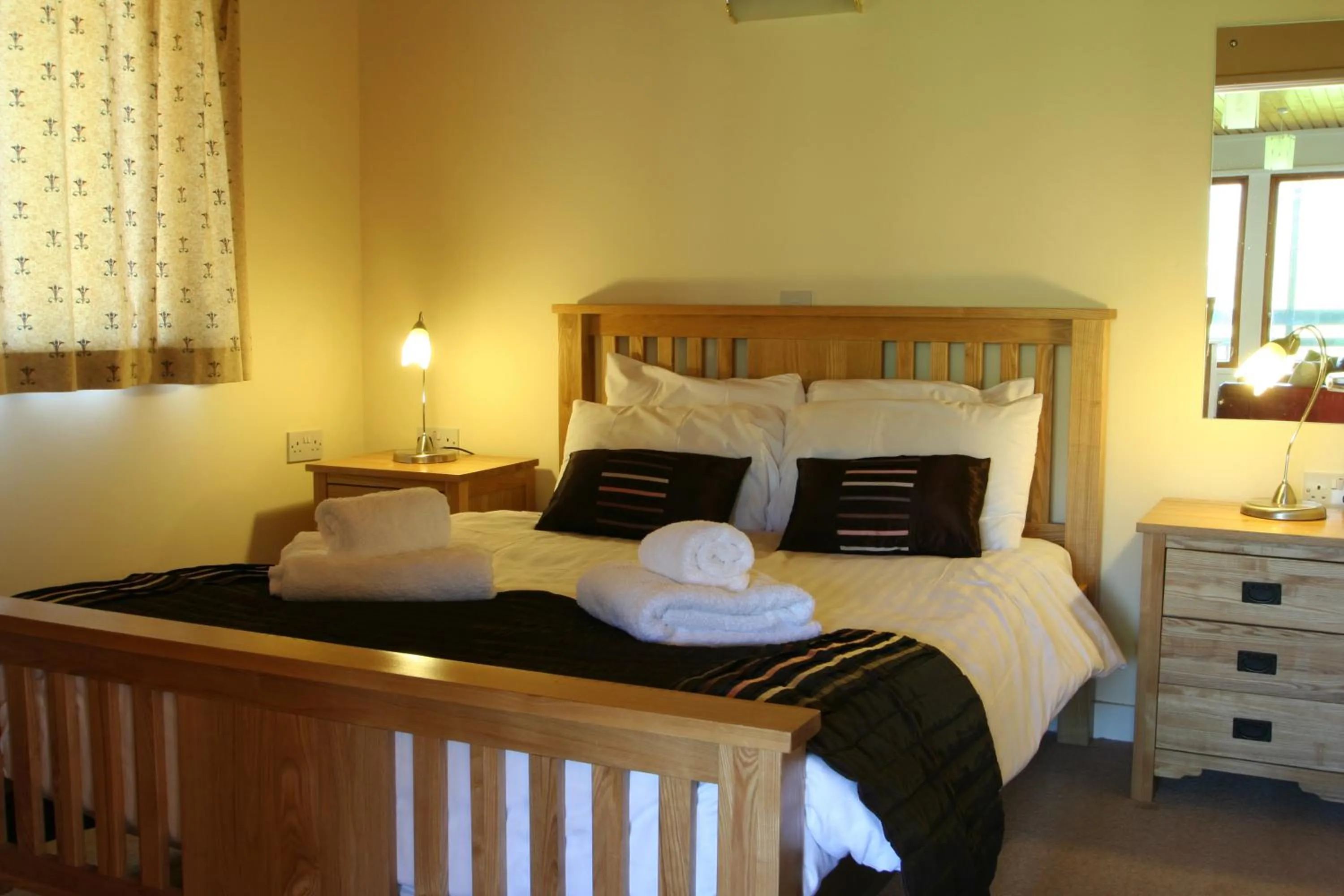 Bed in Logierait Pine Lodges