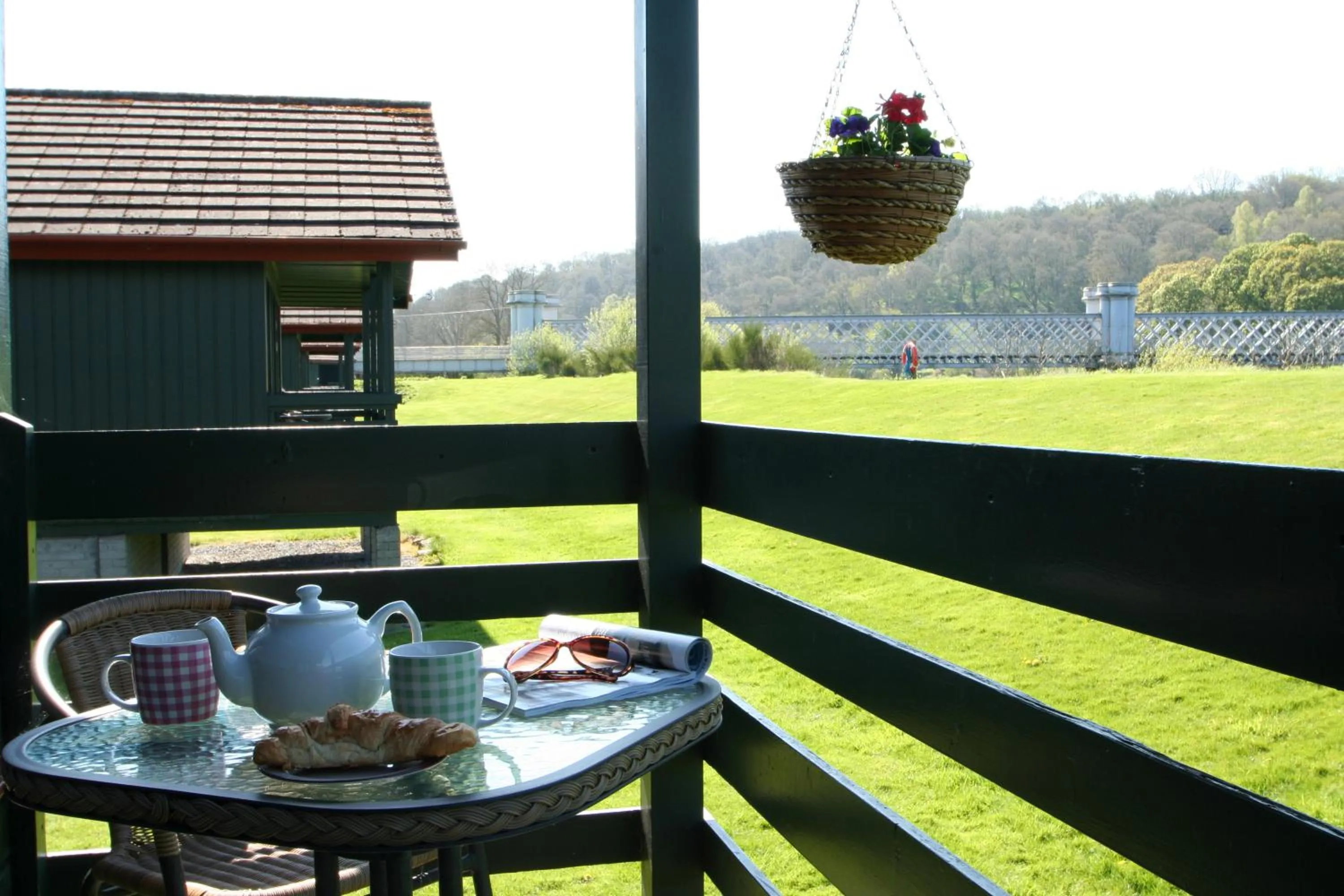 Patio in Logierait Pine Lodges