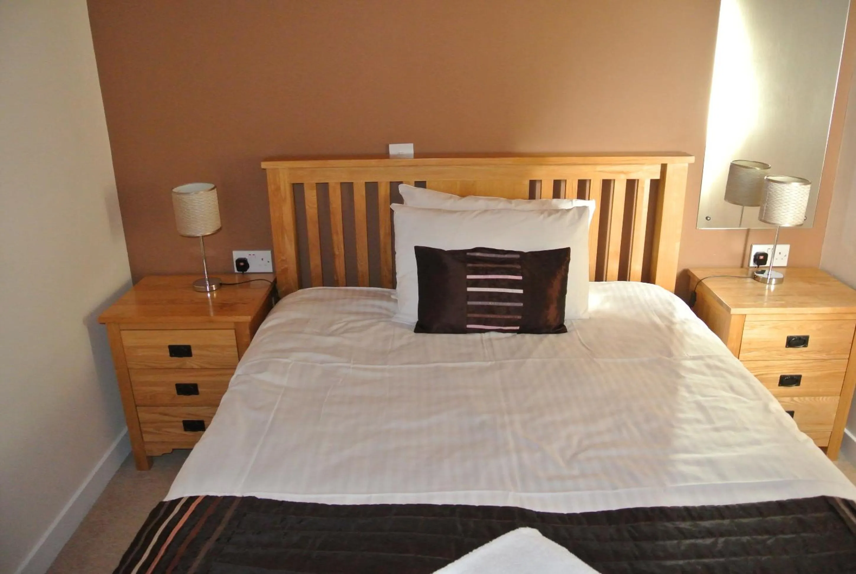 Bed in Logierait Pine Lodges