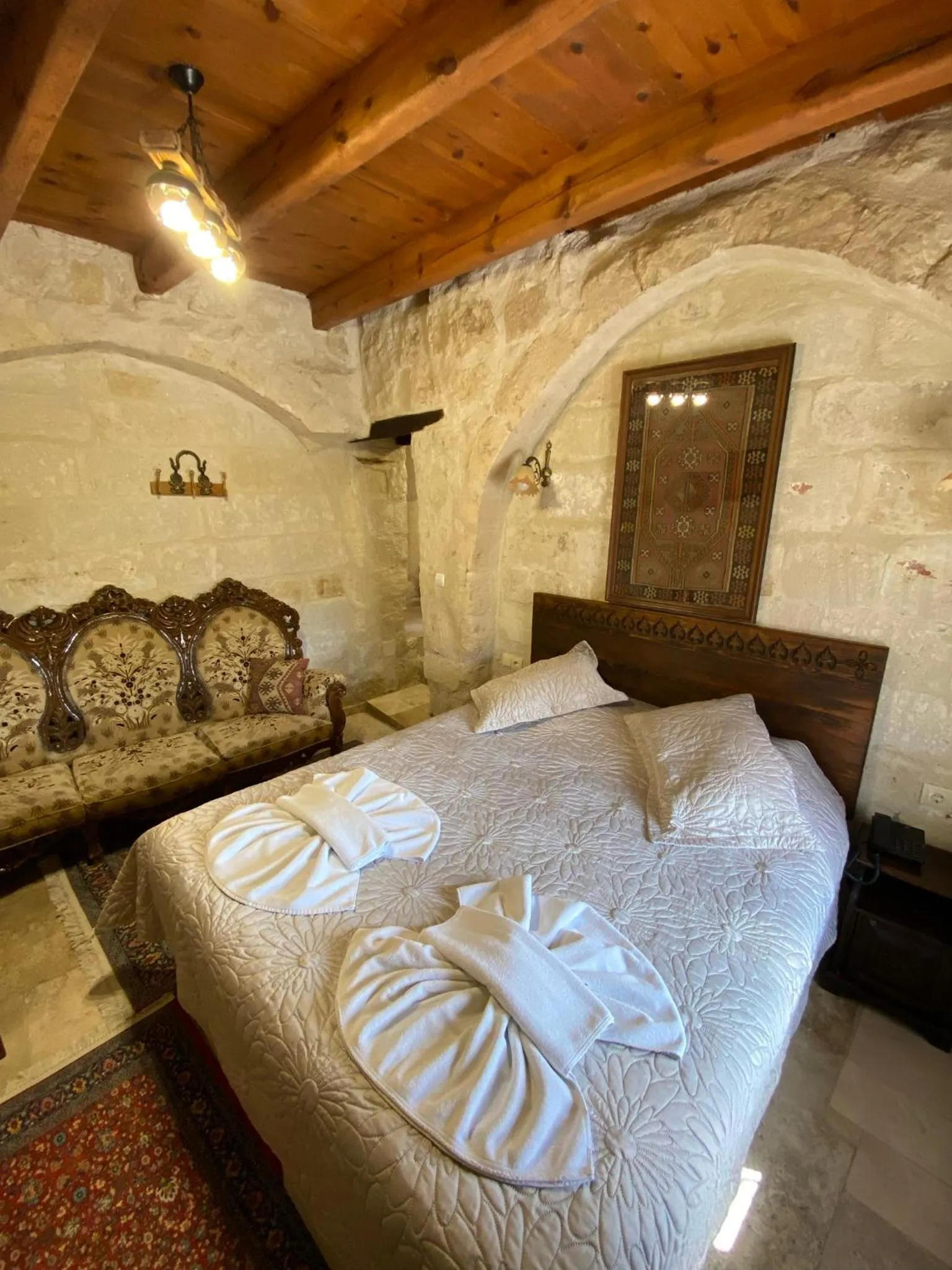 Bed in Turquaz Cave Hotel
