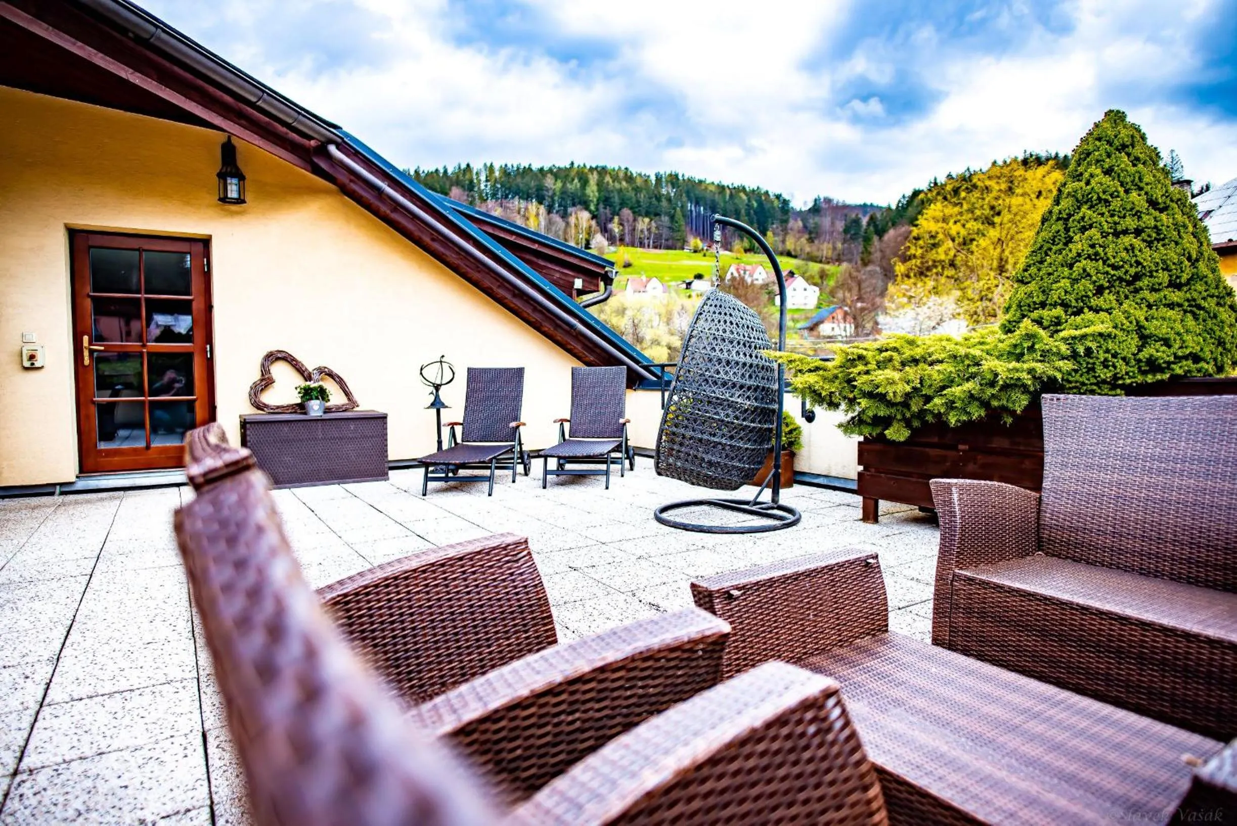 Balcony/Terrace in Penzion a restaurace Staré Časy