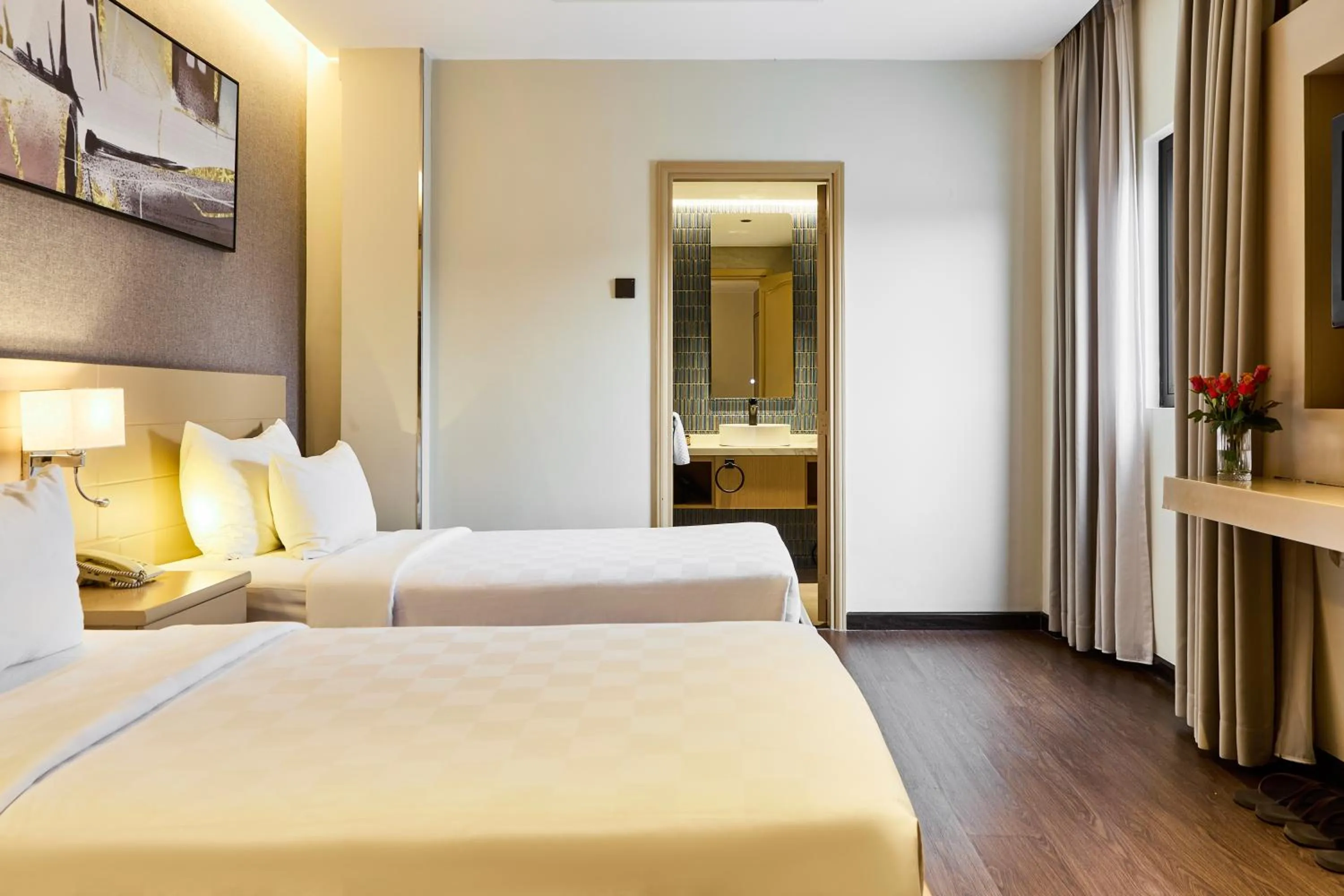 Bed in Central Park Saigon Hotel