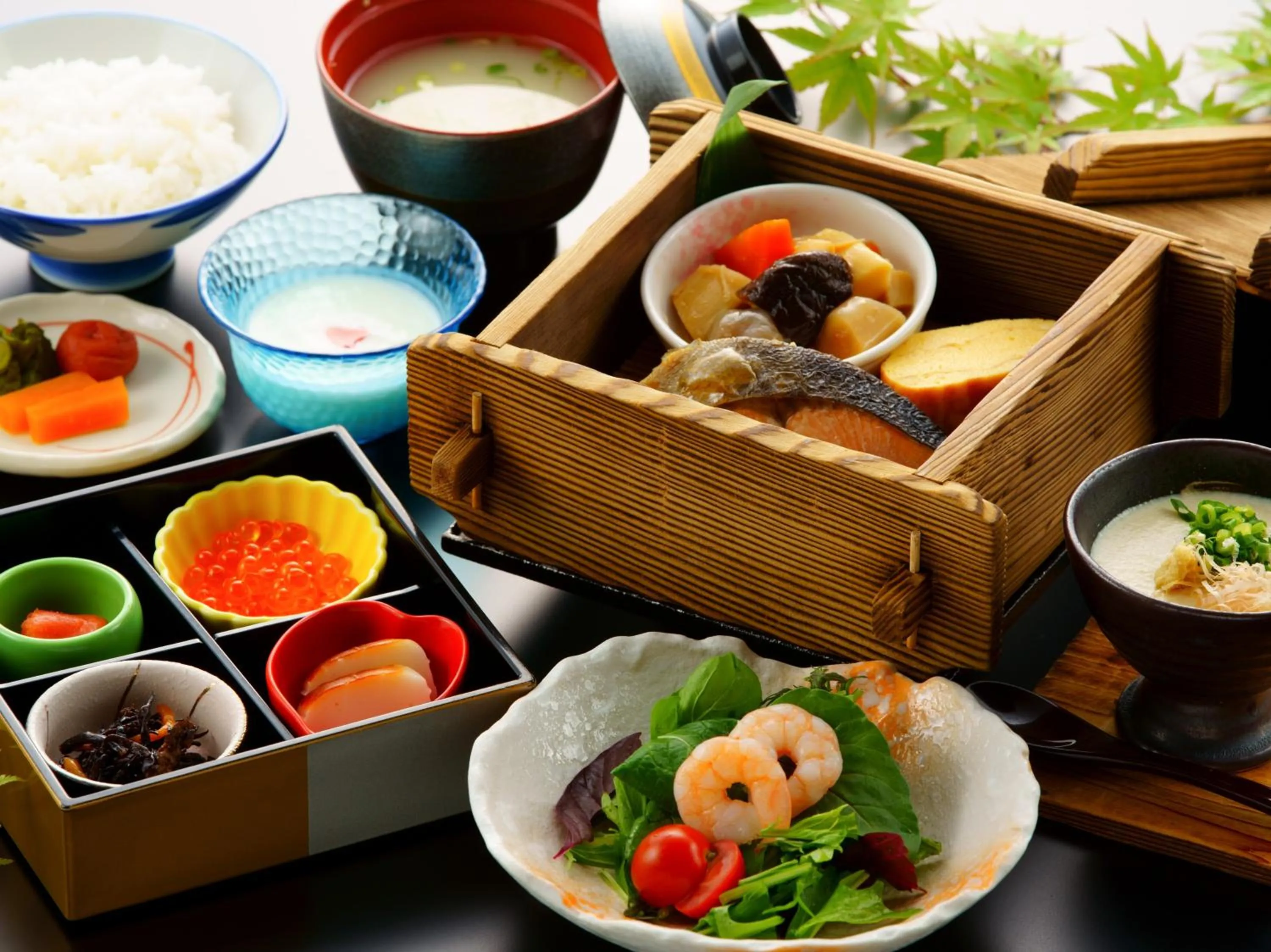 Asian breakfast in Tenku Yubo Seikaiso