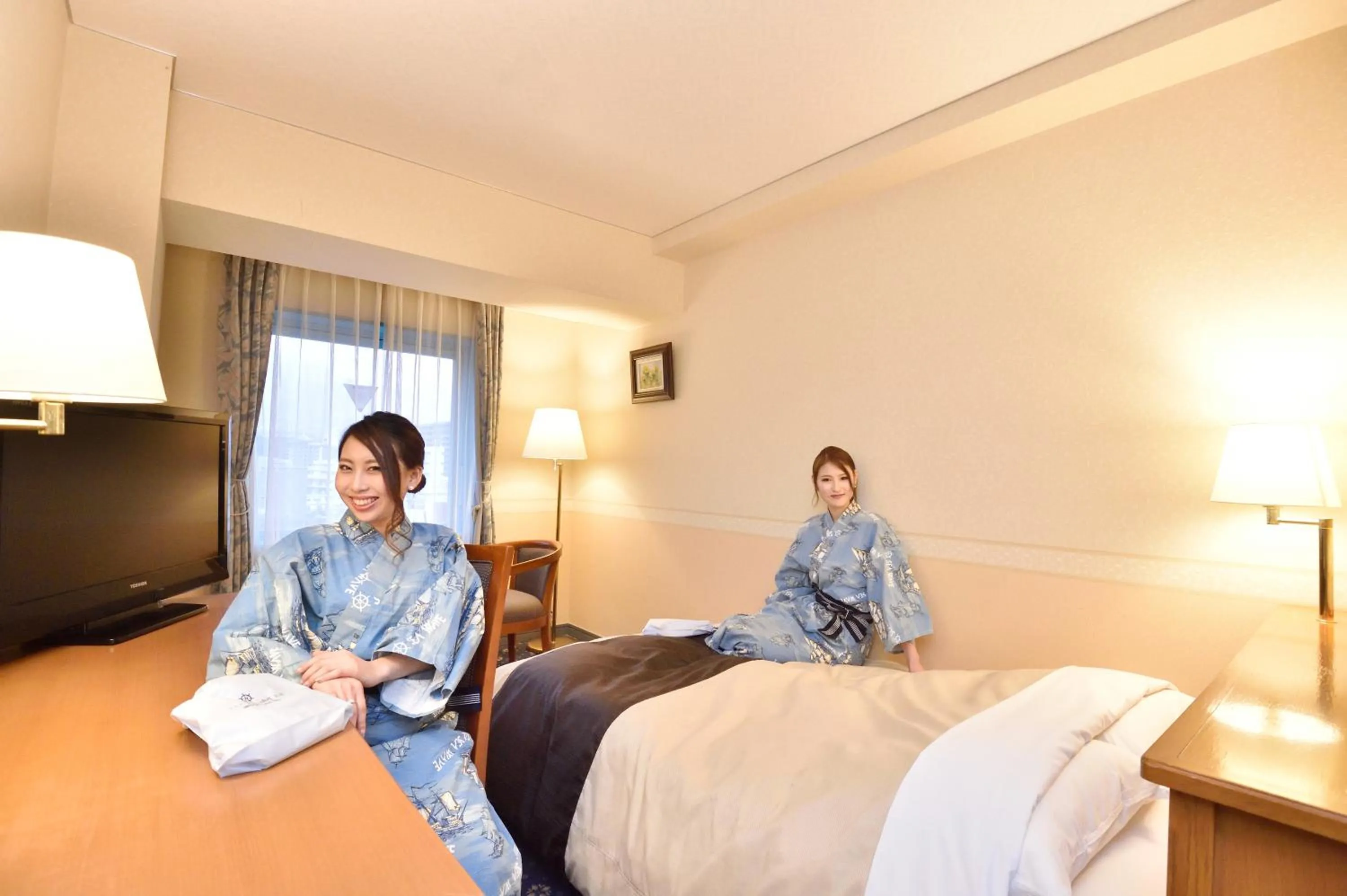 People, Bed in Hotel Seawave Beppu