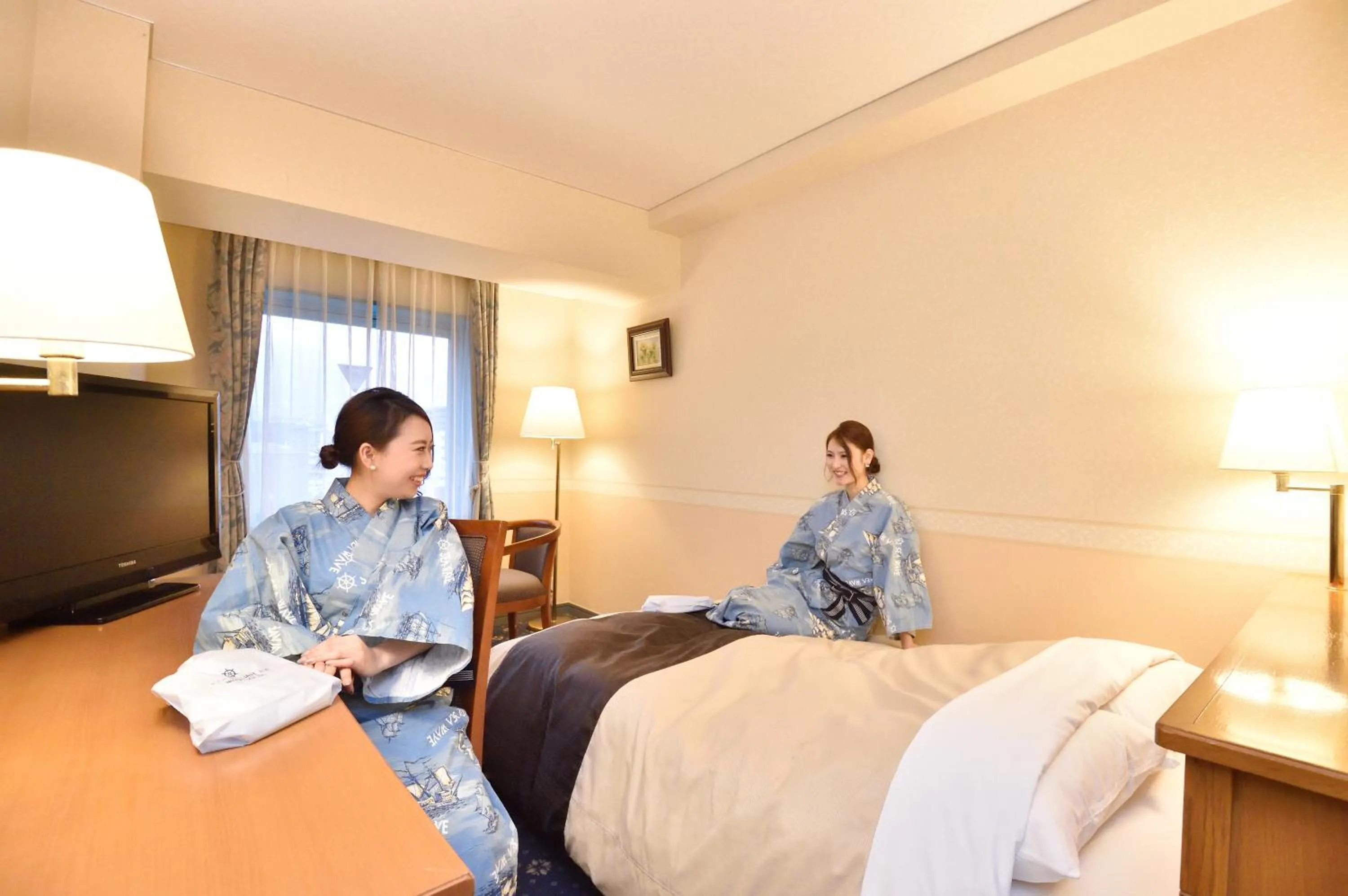 People, Bed in Hotel Seawave Beppu
