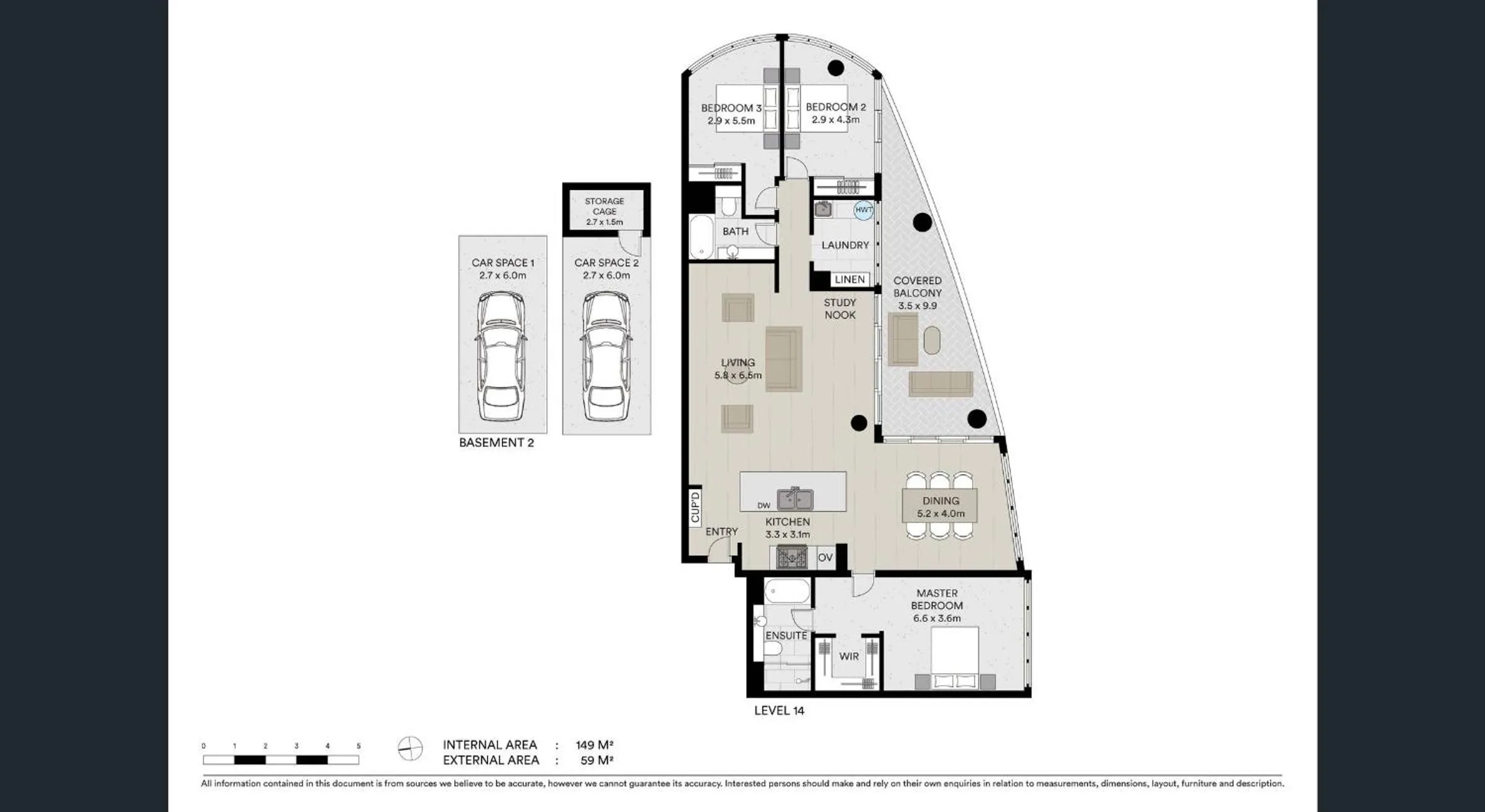 Floor plan in Tweed Ultima Apartments
