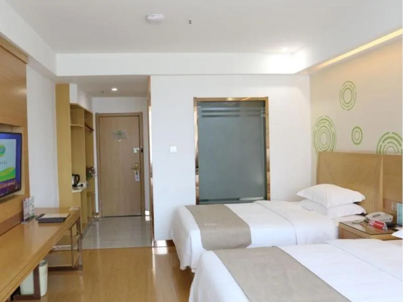 Bed in GreenTree Inn Hefei Feidong New District Huishang City Express Hotel