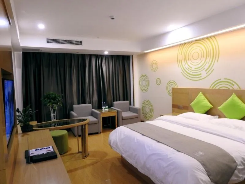 Bed in GreenTree Inn Hefei Feidong New District Huishang City Express Hotel