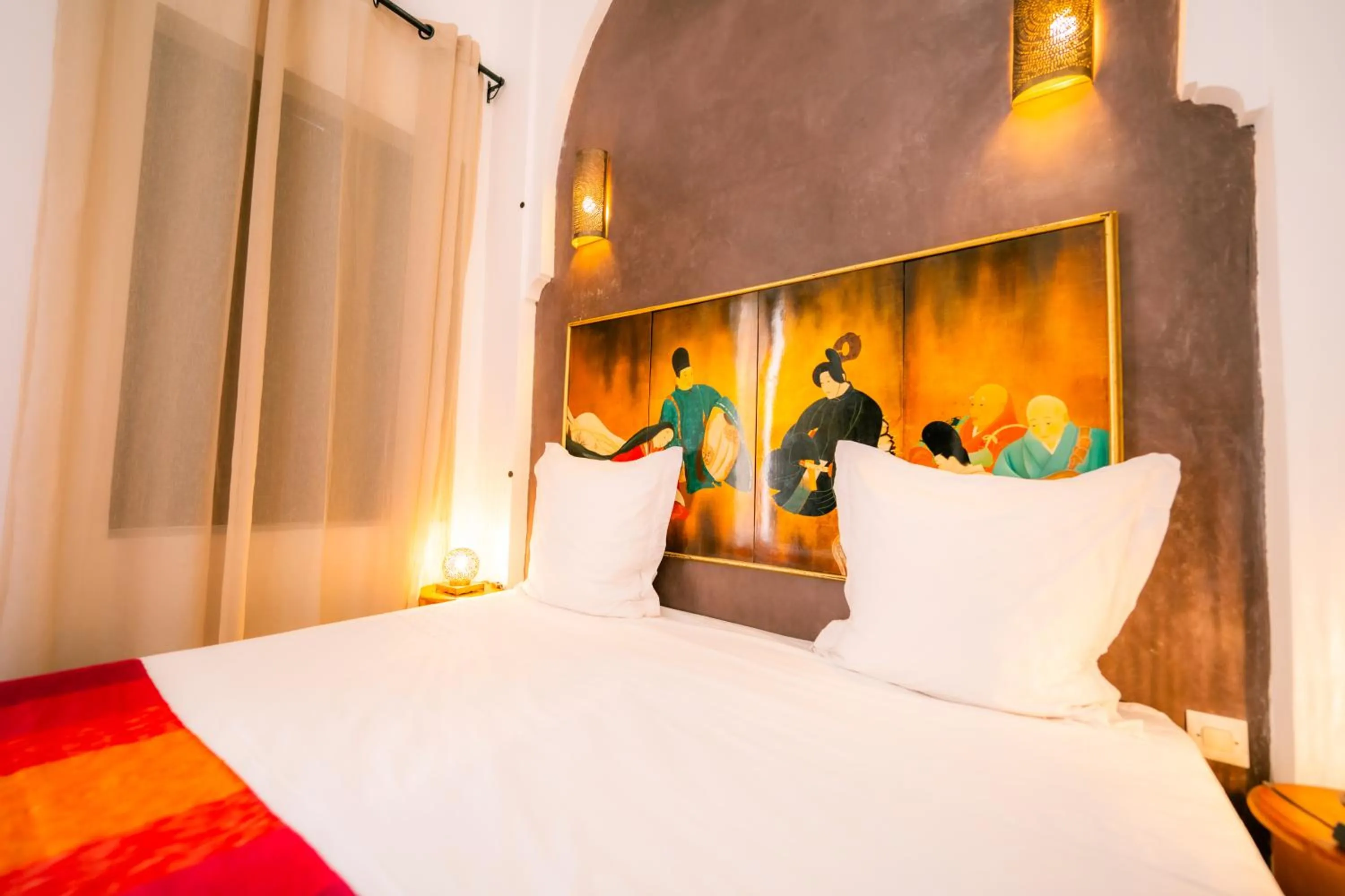 Decorative detail, Bed in Riad Dar Massai