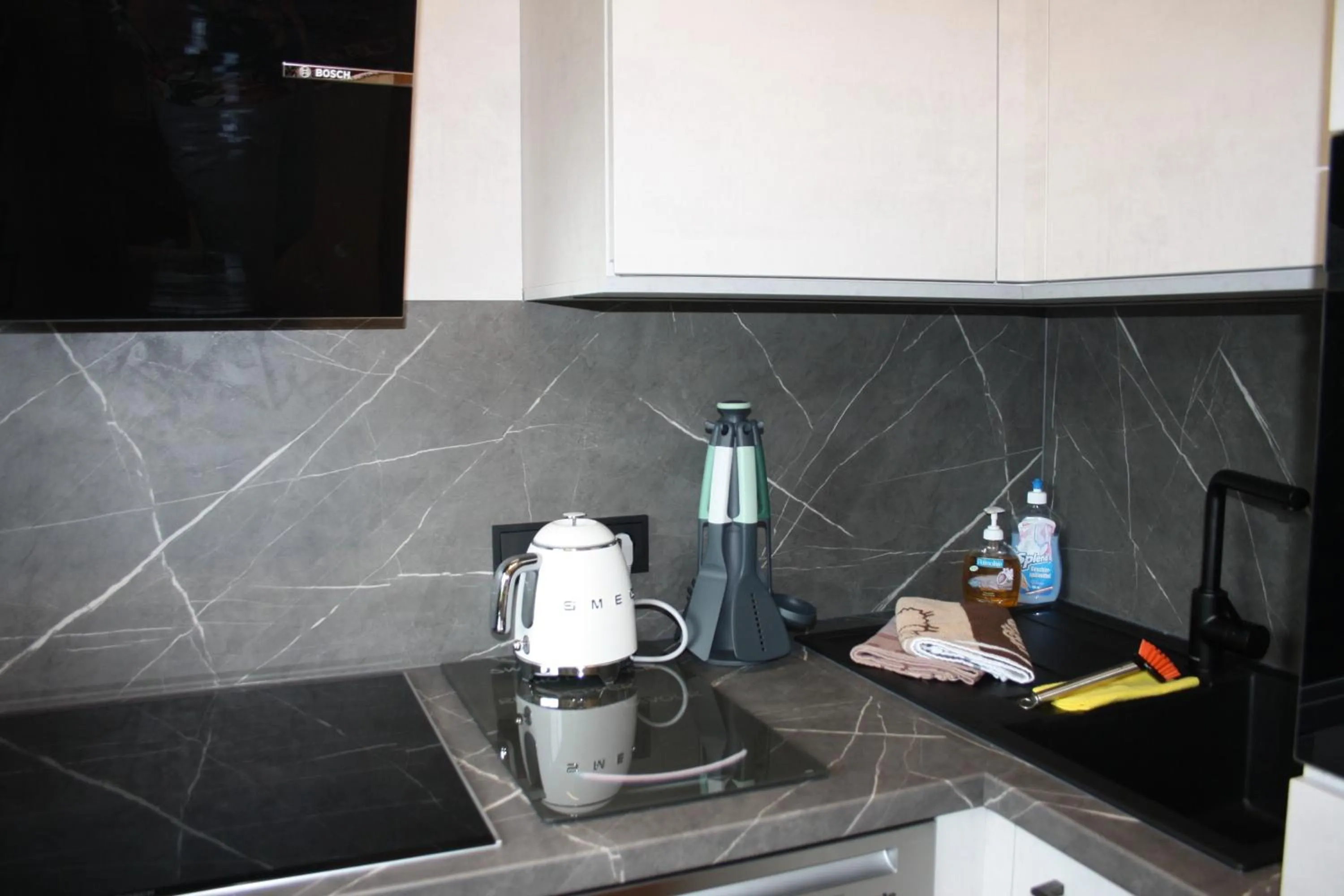 Kitchen or kitchenette in Vronis Waldhaus ADULTS ONLY