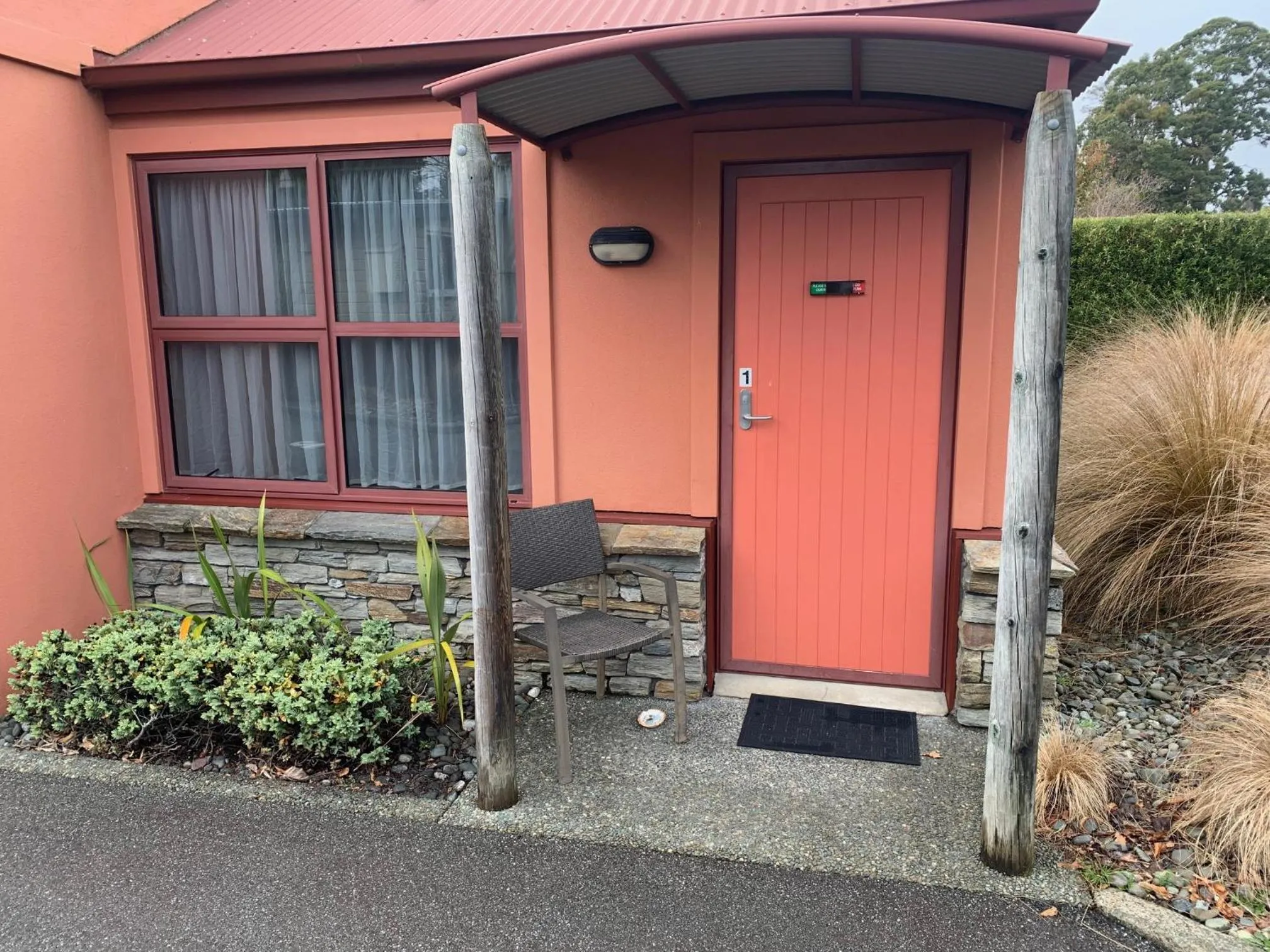 Garden view in Red Tussock Motel