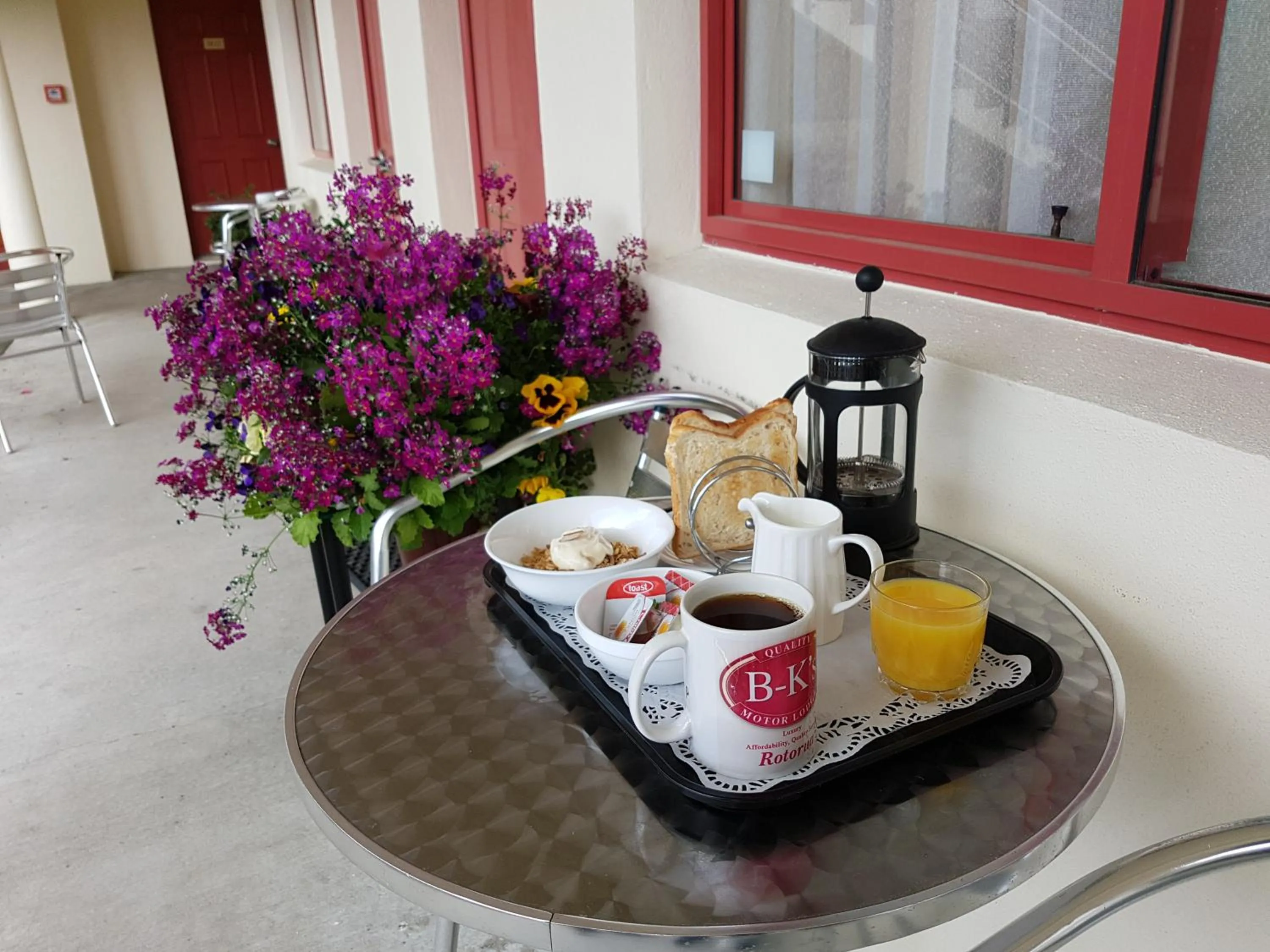 Continental breakfast in BK's Rotorua Motor Lodge