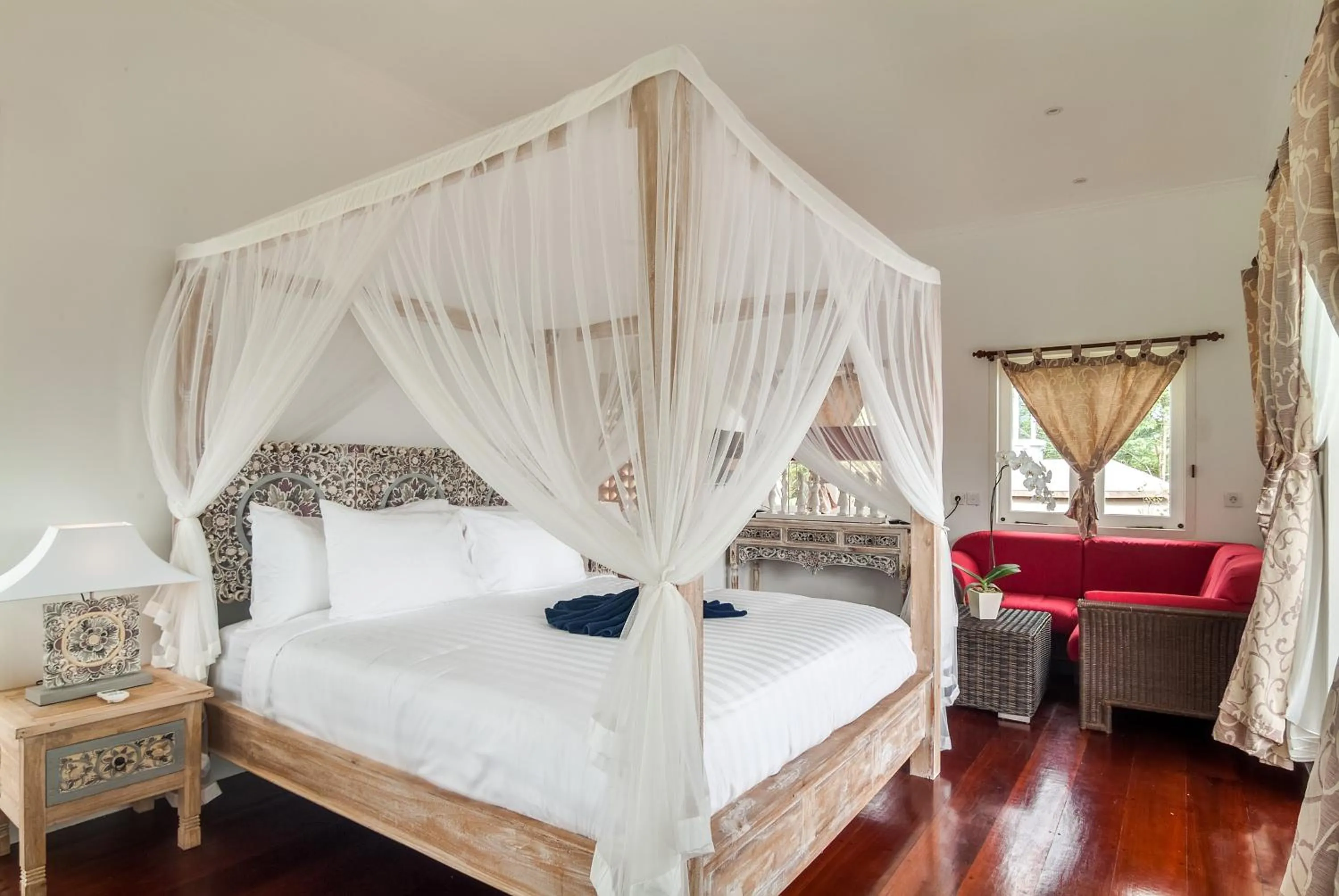 Seating area in Sebatu Sanctuary Eco-resort