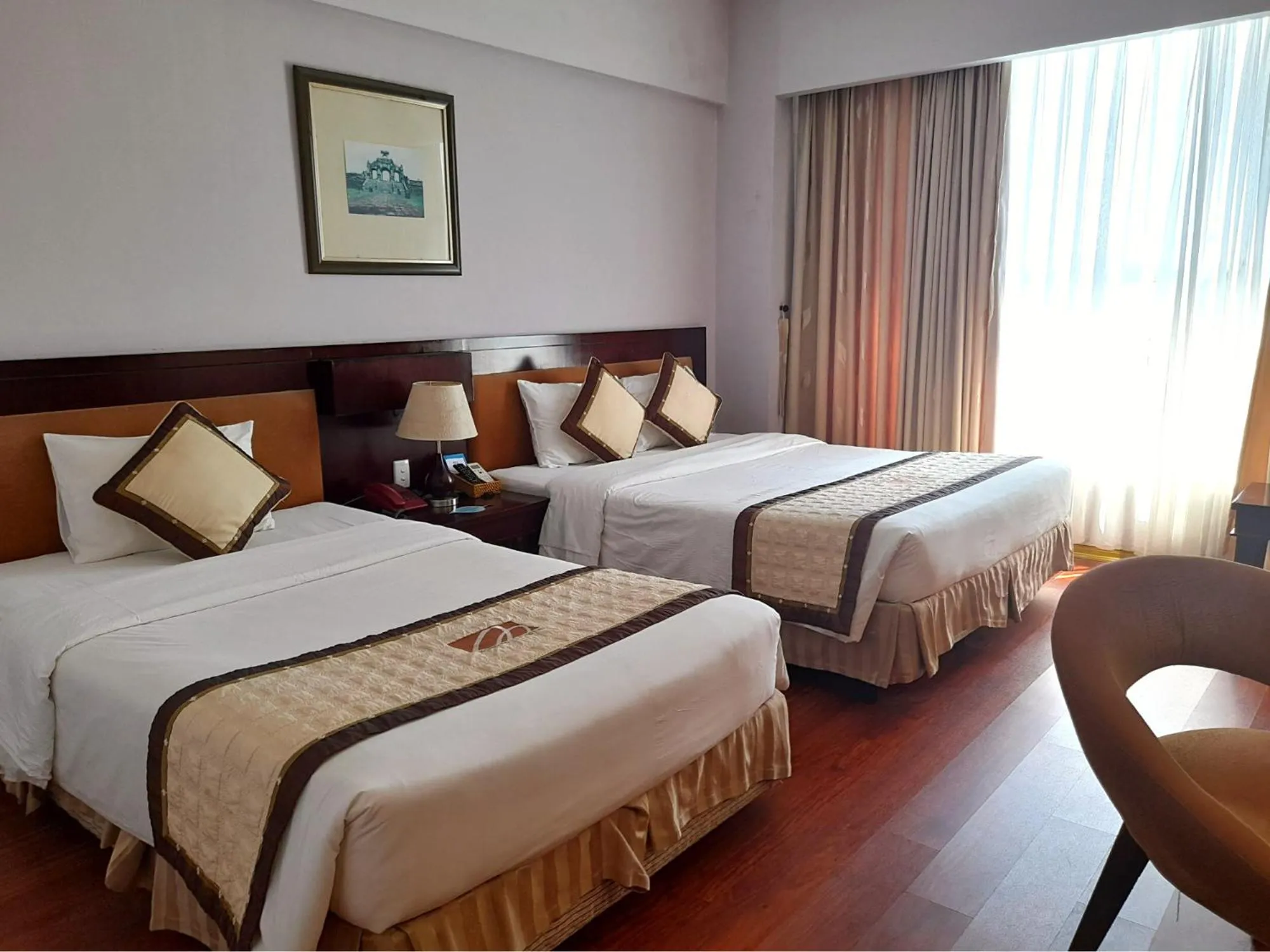 Bedroom, Bed in Mondial Hotel Hue