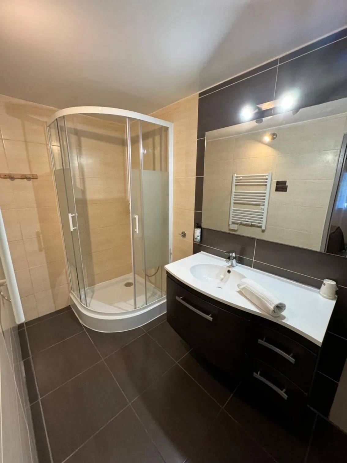 Shower in Hôtel Le Médiéval - Parking inclus & accueil vélo