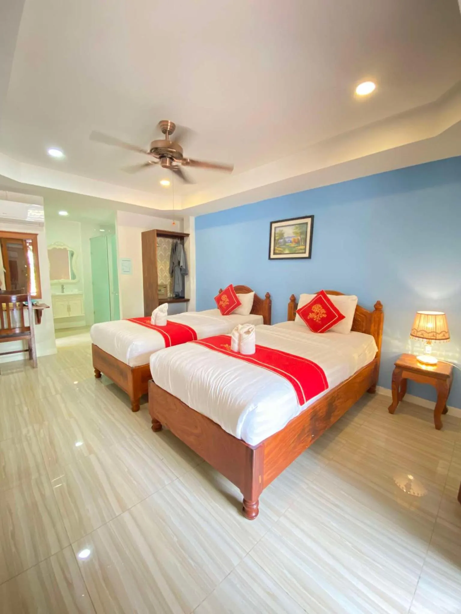 Bed in Luang Prabang Golden Lotus Villa River View