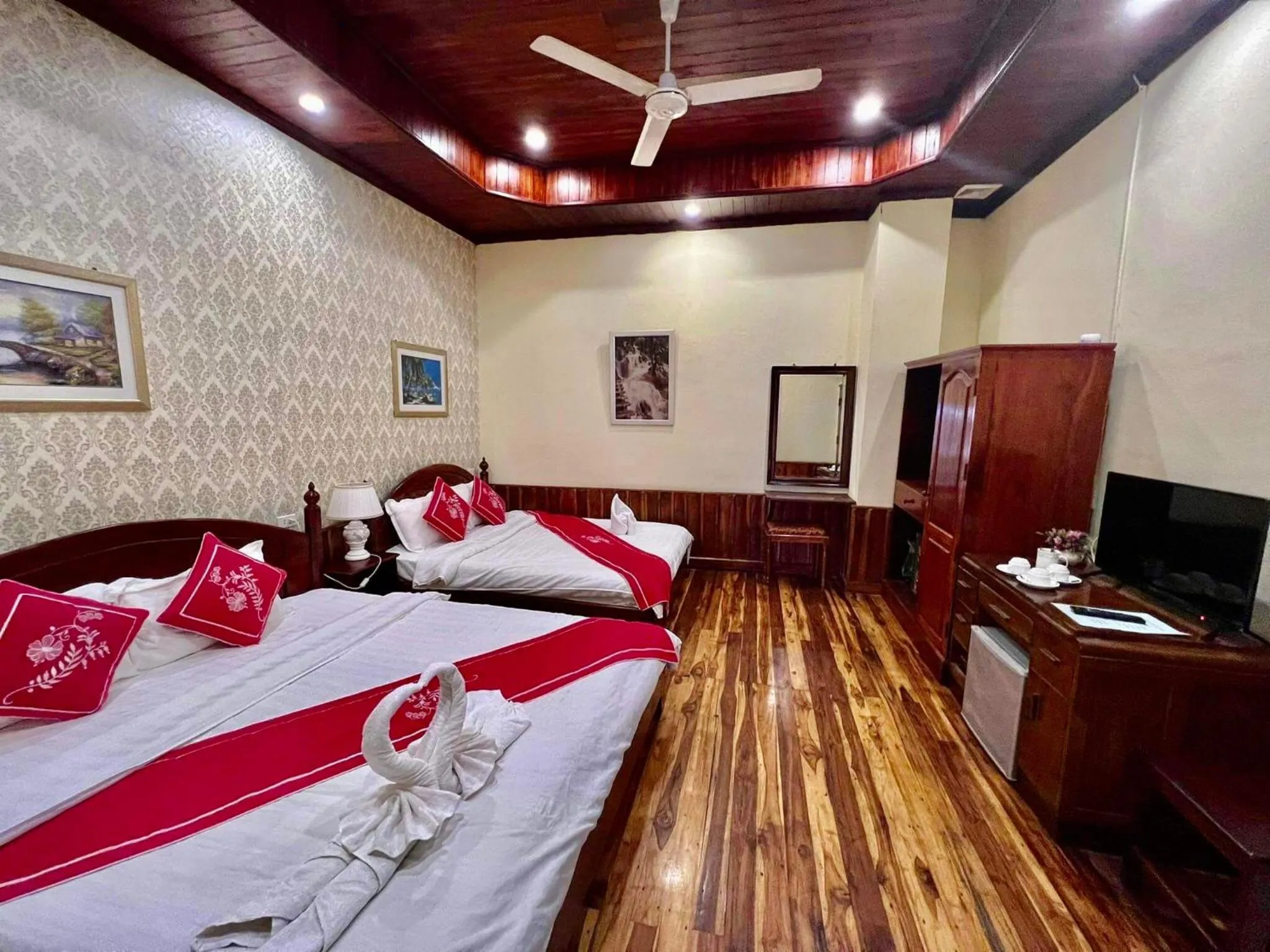 Bed in Villa Phathana Boutique Hotel