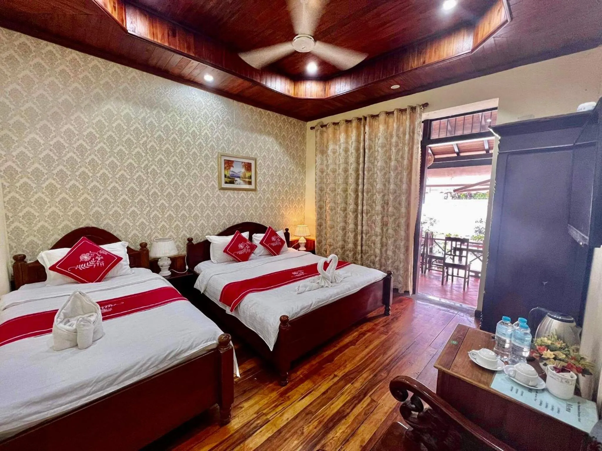 Bed in Villa Phathana Boutique Hotel