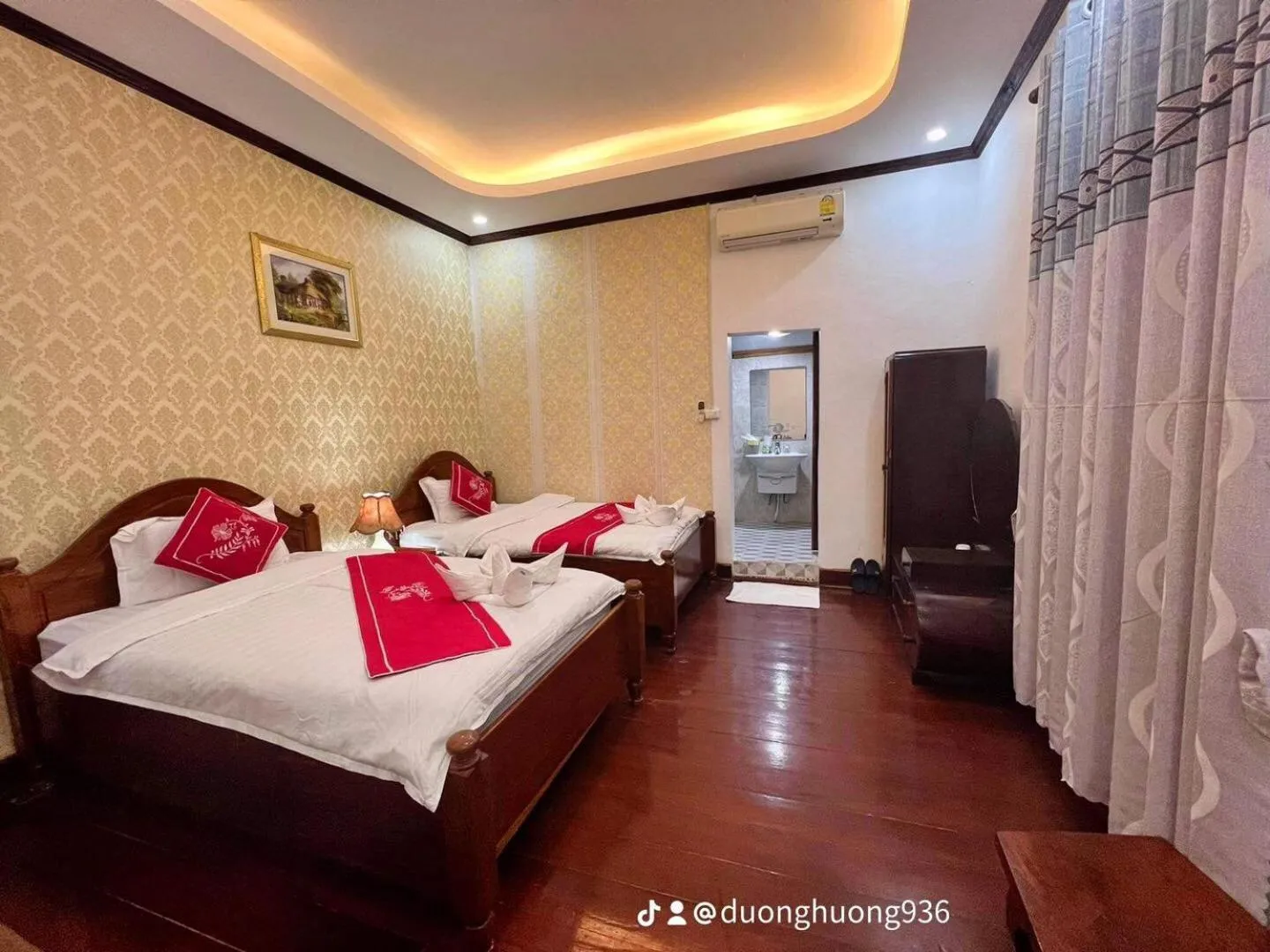 Bed in Villa Phathana Boutique Hotel